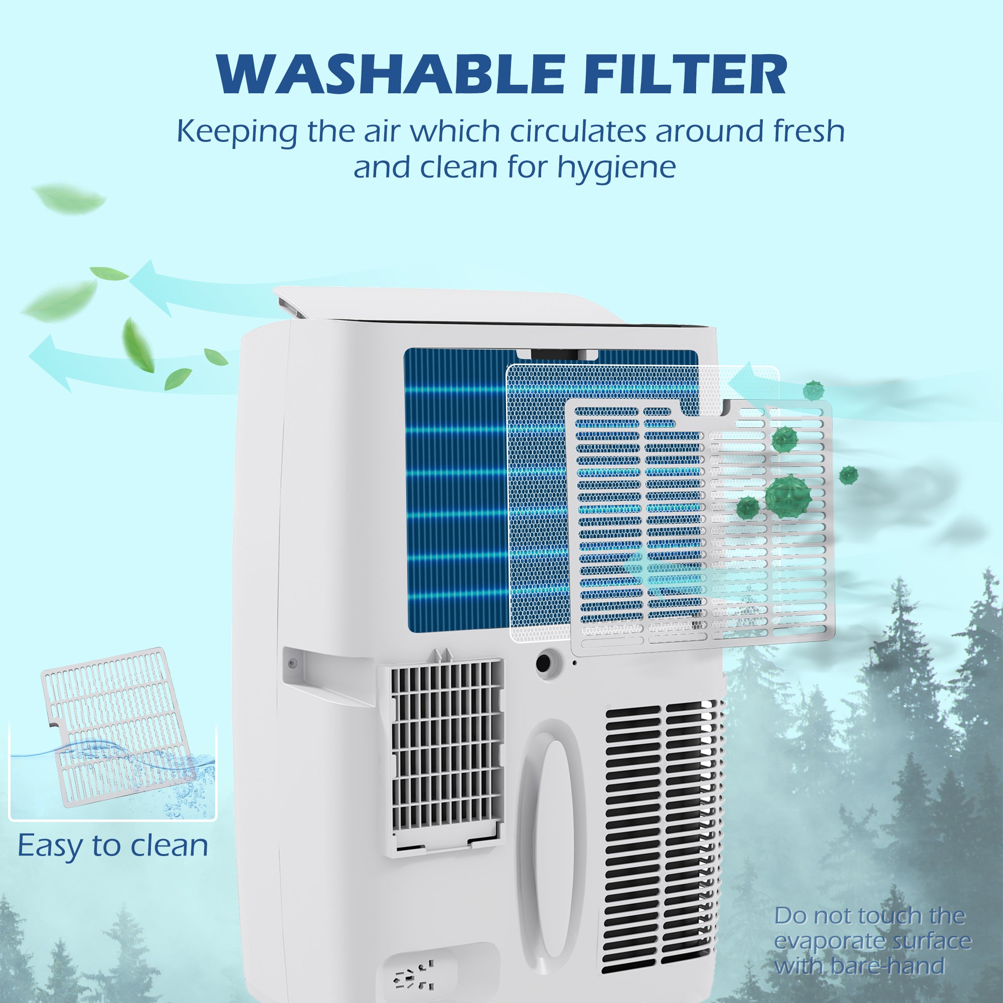 HOMCOM 12000 BTU Air Conditioning Unit, 3-in-1 Portable Air Conditioner, Dehumidifier, Cooling Fan with 24H Timer On/off, 2 Speeds, Remote Control, LED Display, 24H Timer, Window Venting Kit, 28m²