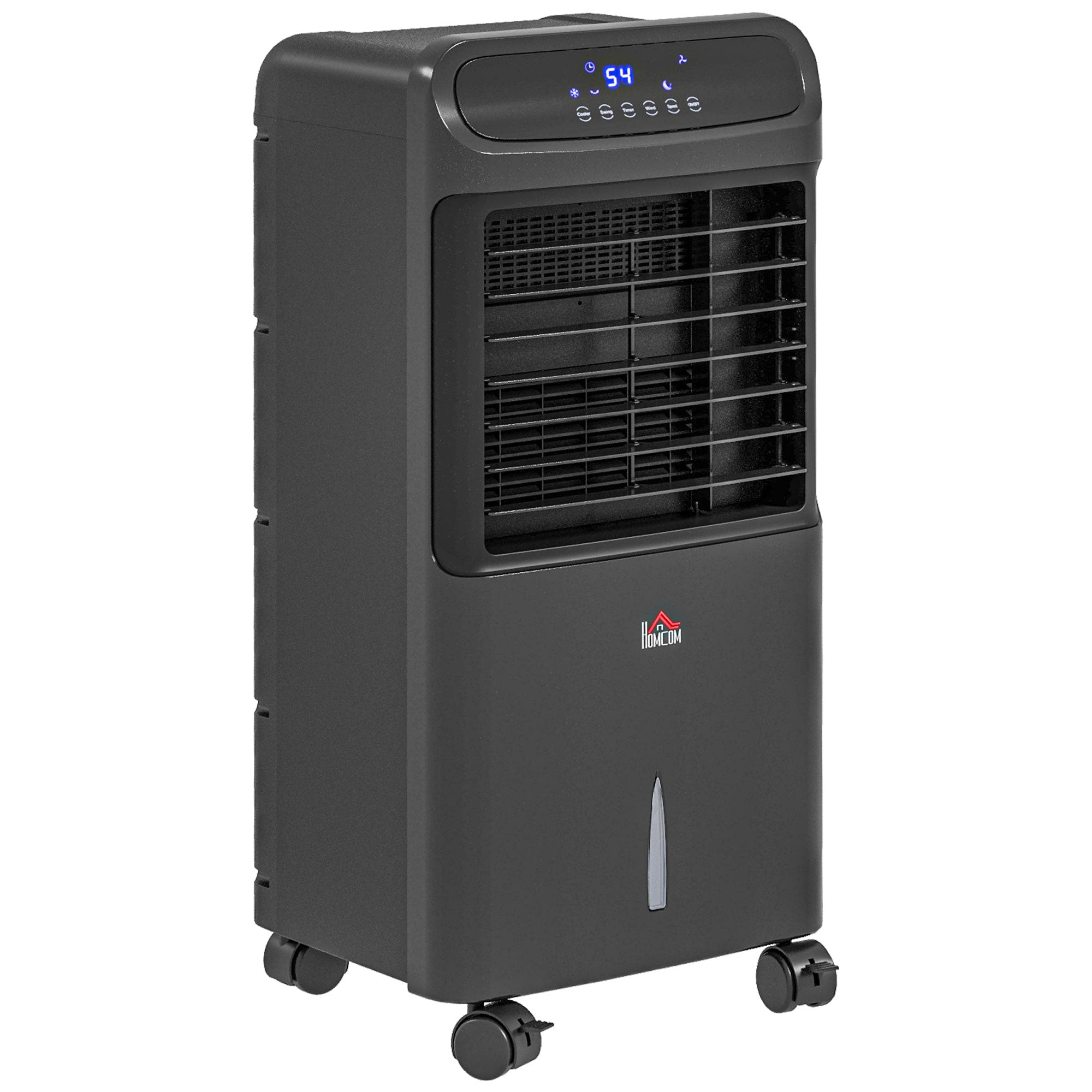 3-In-1 Ice Cooling Fan, Mobile Evaporative Air Cooler with Remote, Timer, Oscillating for Home Office, Bedroom, Black - HOMCOM