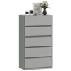 Chest of Drawers, 5 Drawers Storage Cabinet Floor Tower Cupboard for Bedroom Living Room, Grey