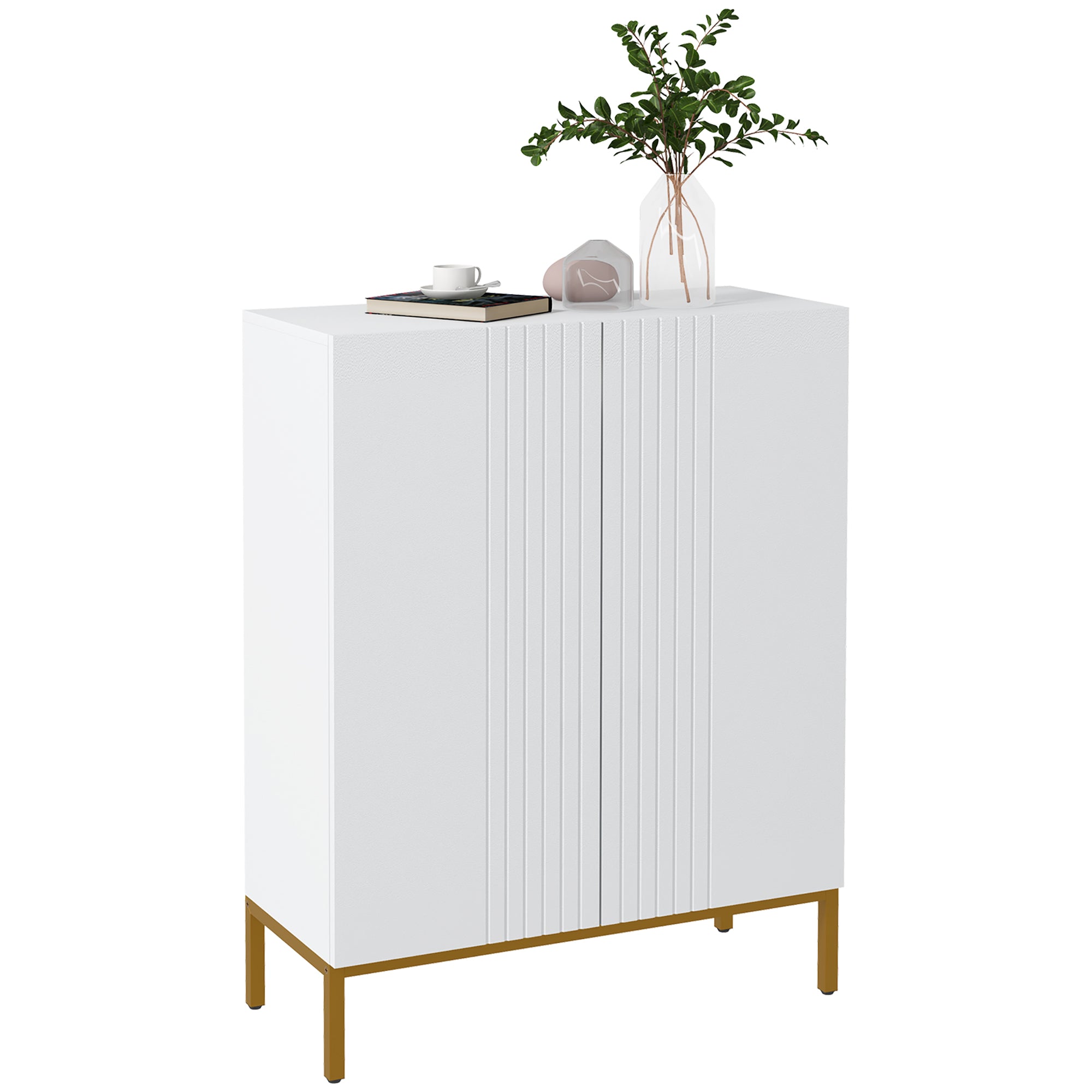 Slim Shoe Cabinet w/ Adjustable Shelves Soft-Close Hinges for 15-20