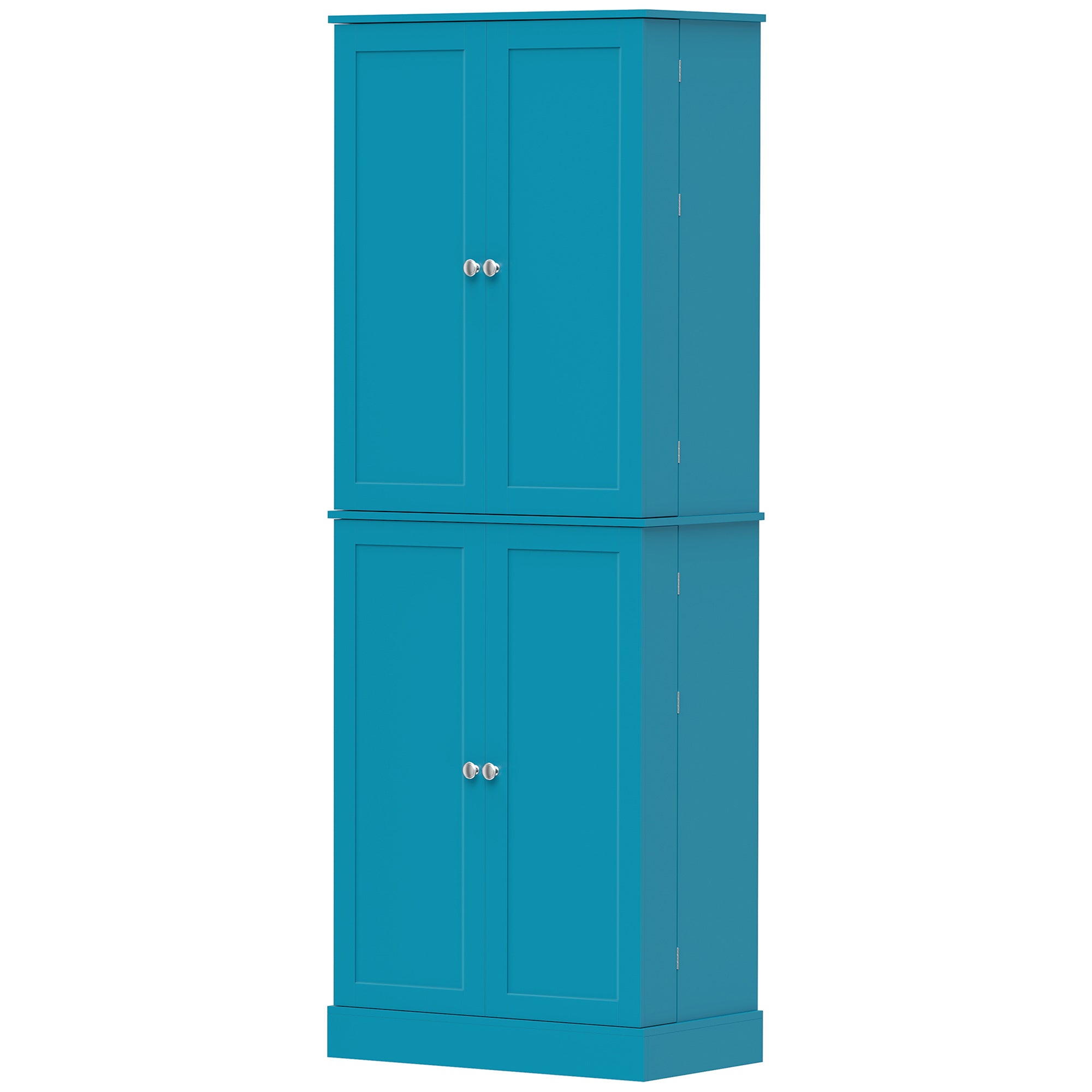 65" Kitchen Pantry Cabinet, Modern Storage Cabinet with Doors and Shelves, Freestanding Cupboard for Dining Room, Blue