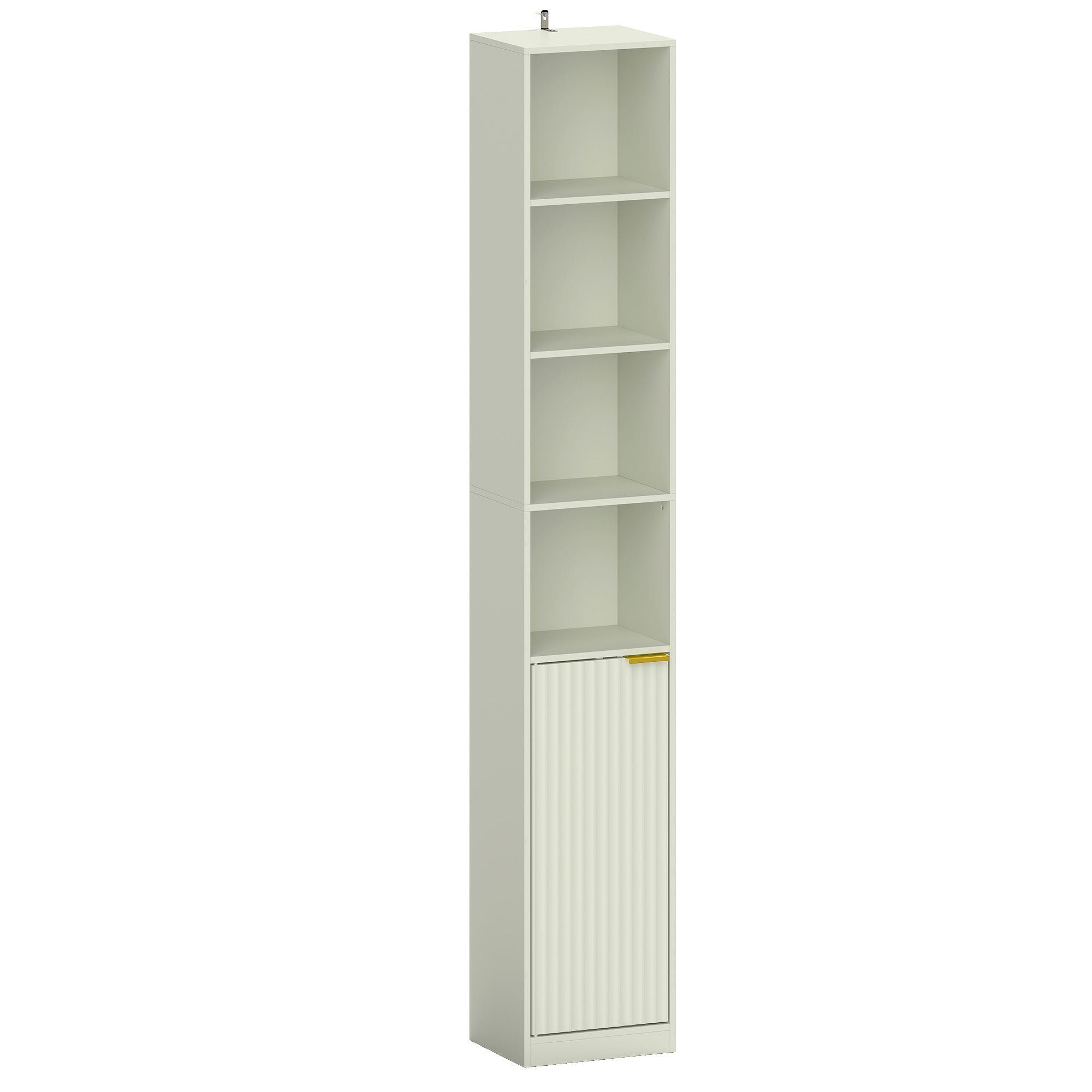 Bookcase, 6-Tier Tall Bookshelf, Open Book Shelf with Storage Cabinet and Adjustable Shelf, Anti-Tip Hardware for Living Room, Bedroom, Home Office, Light Green