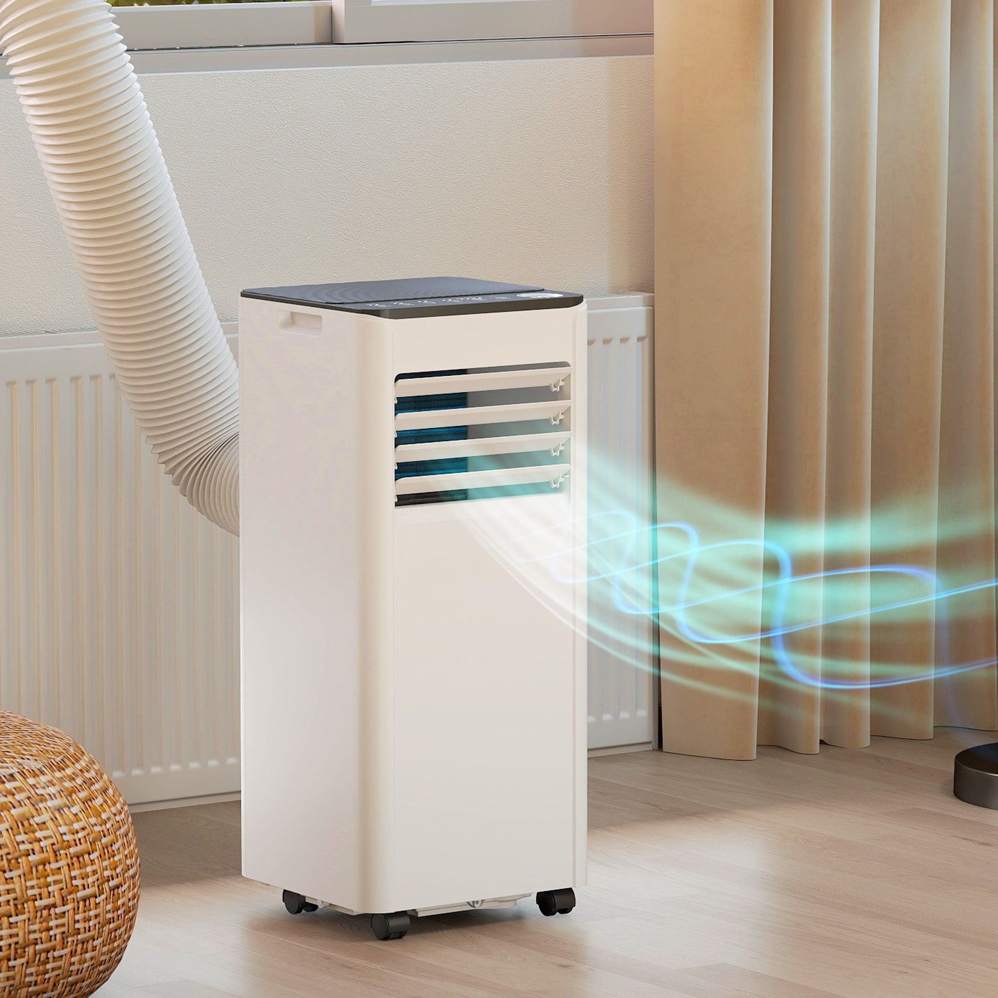 Portable Air Conditioner 5000 BTU, 4-in-1 Air Conditioning Unit with Cool, Dehumidifier, Fan, Sleep Mode, WiFi Voice Remote Control, 24H Timer, 2 Speeds, Window Kit, for Room up to 18 m²