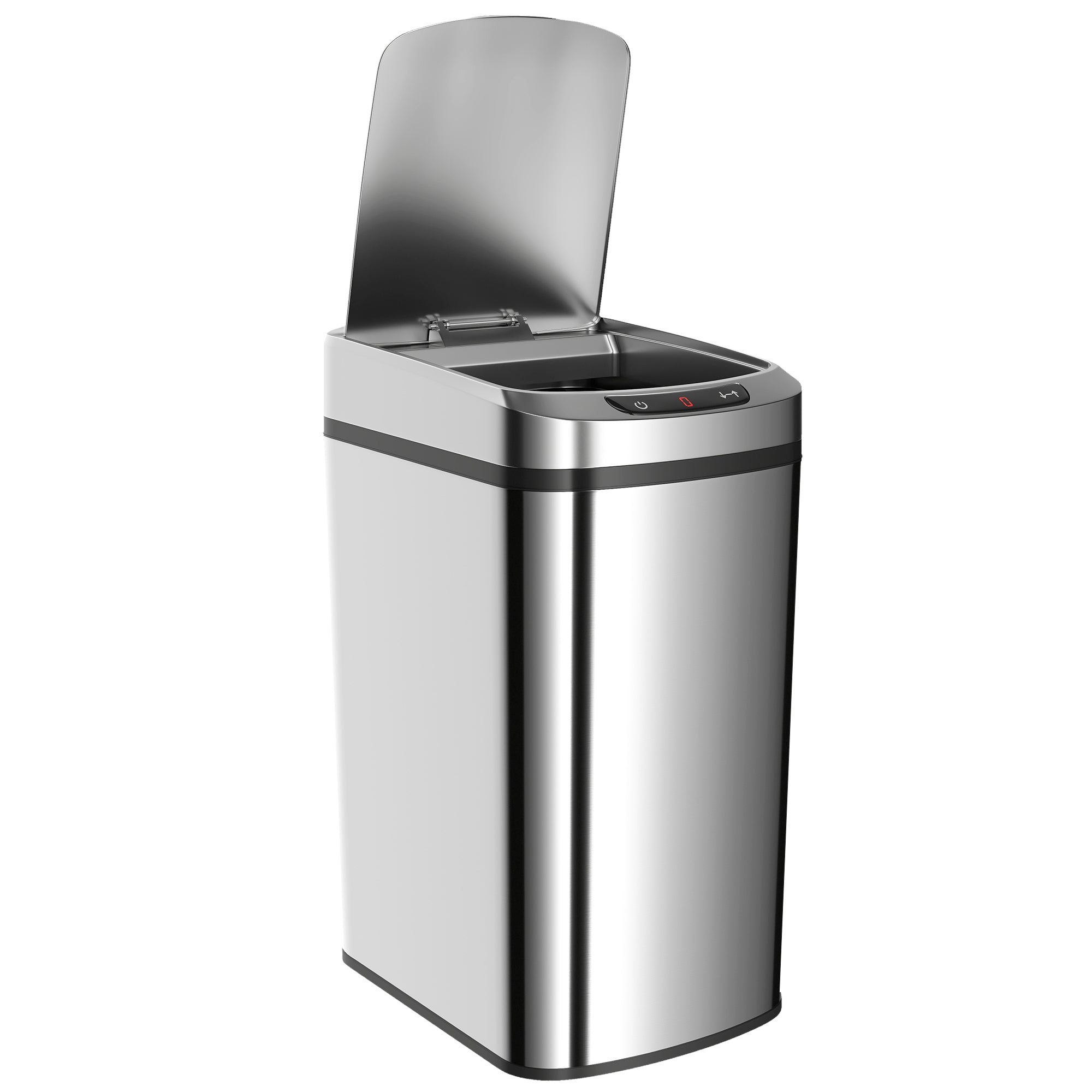 12L Sensor Bin, Automatic Touchless Motion Sensor Kitchen Bin, Compact Trash Can with Fingerprint Resistant Stainless Steel for Hygienic Gyms, Home Office Use, Silver Tone