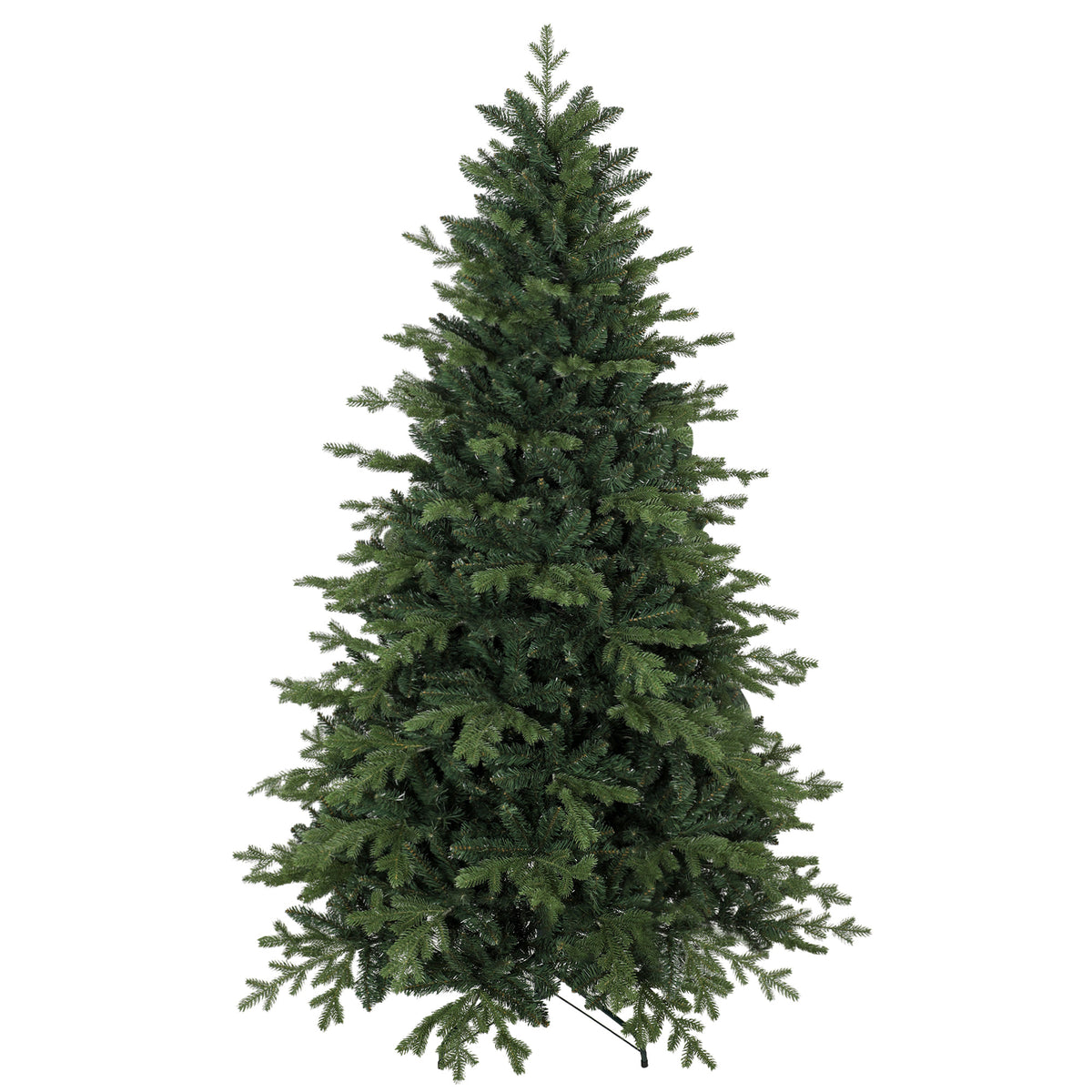 7ft Artificial Christmas Tree with 2080 Realistic Tips, Hinged Xmas Tree with Wide Shape, Foldable Metal Base for Home Office Holiday Decoration, Green