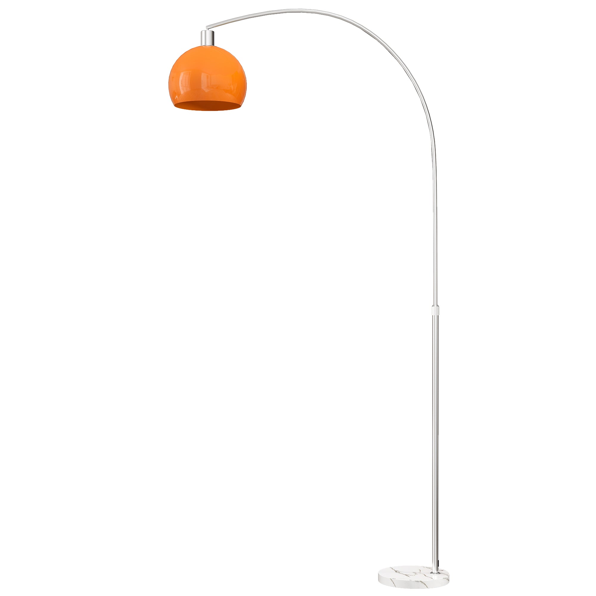 Floor Lamp for Living Room, Modern Standing Lamp with Shade & Foot Switch, Minimalist Tall Pole Lampshade for Bedroom, Office, Orange