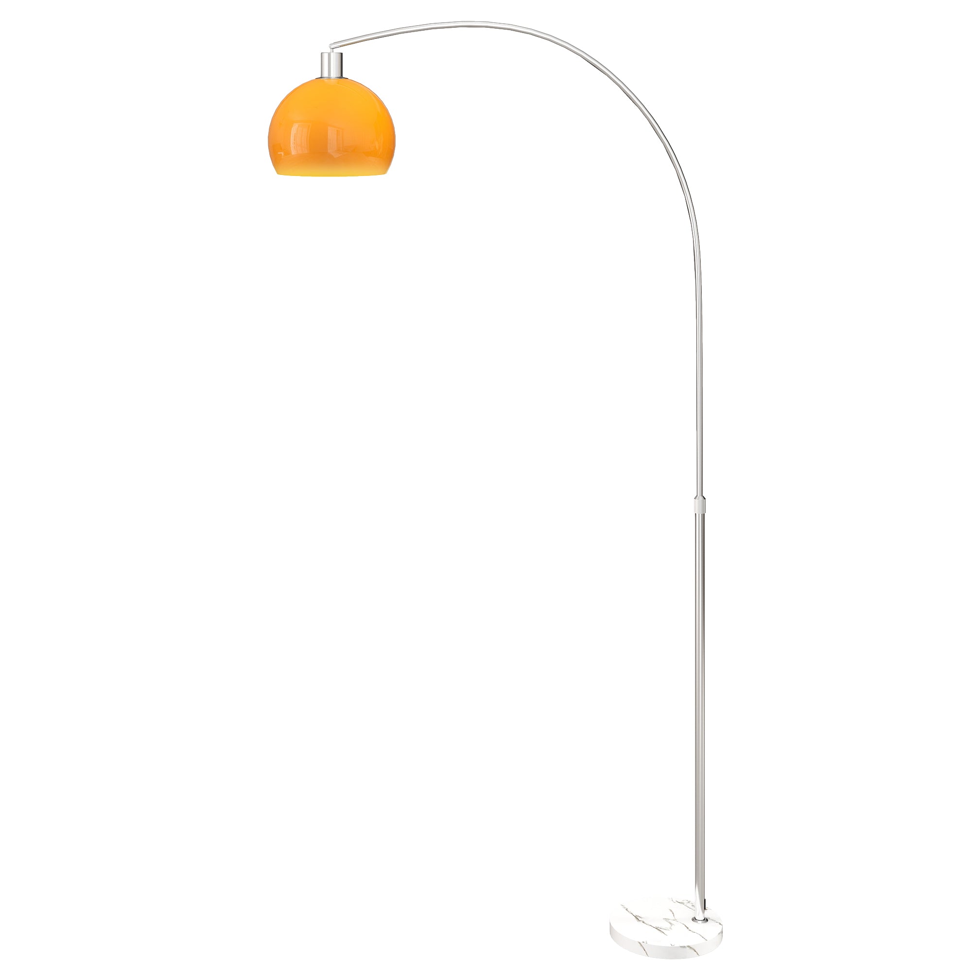 Floor Lamp for Living Room, Modern Standing Lamp with Shade & Foot Switch, Minimalist Tall Pole Lampshade for Bedroom, Office, Orange