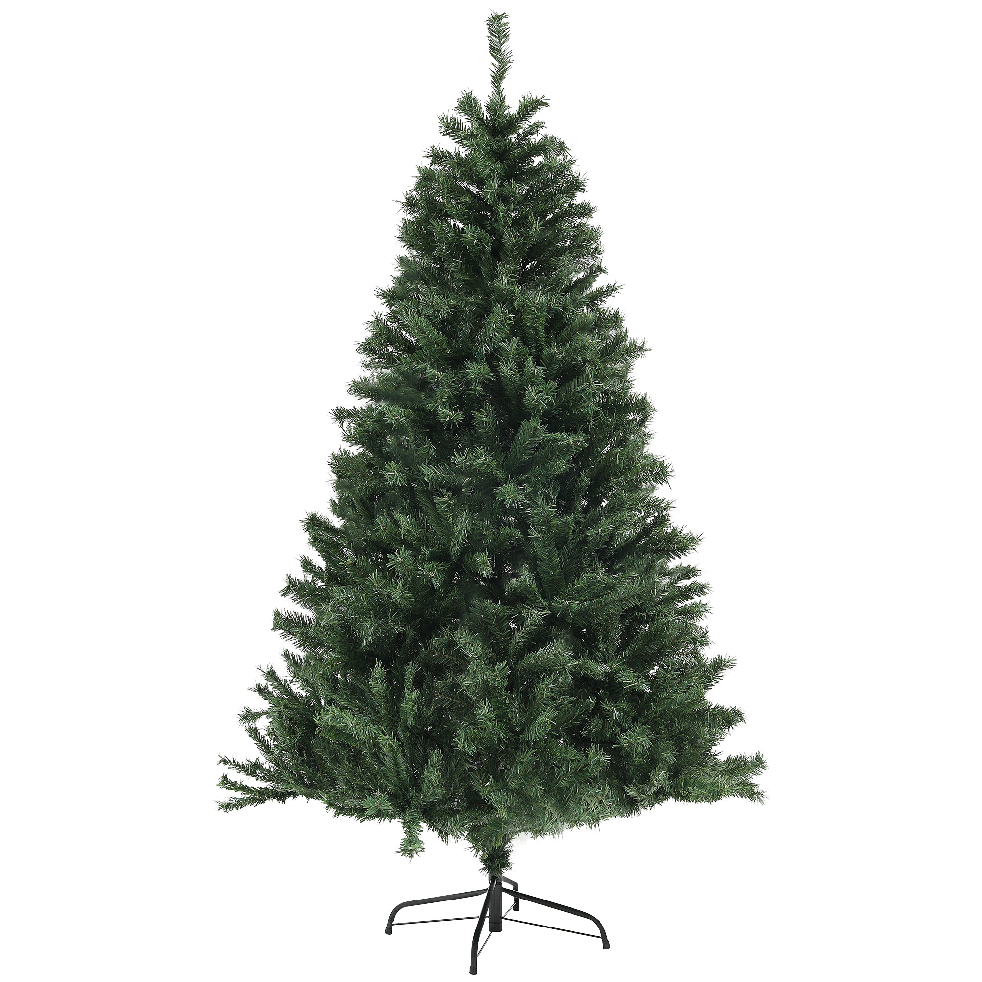 HOMCOM 6ft Artificial Christmas Tree, Xmas Tree with 1000 Branch Tips, Auto Open Holiday Party Décor with Steel Base for Home Office, Green