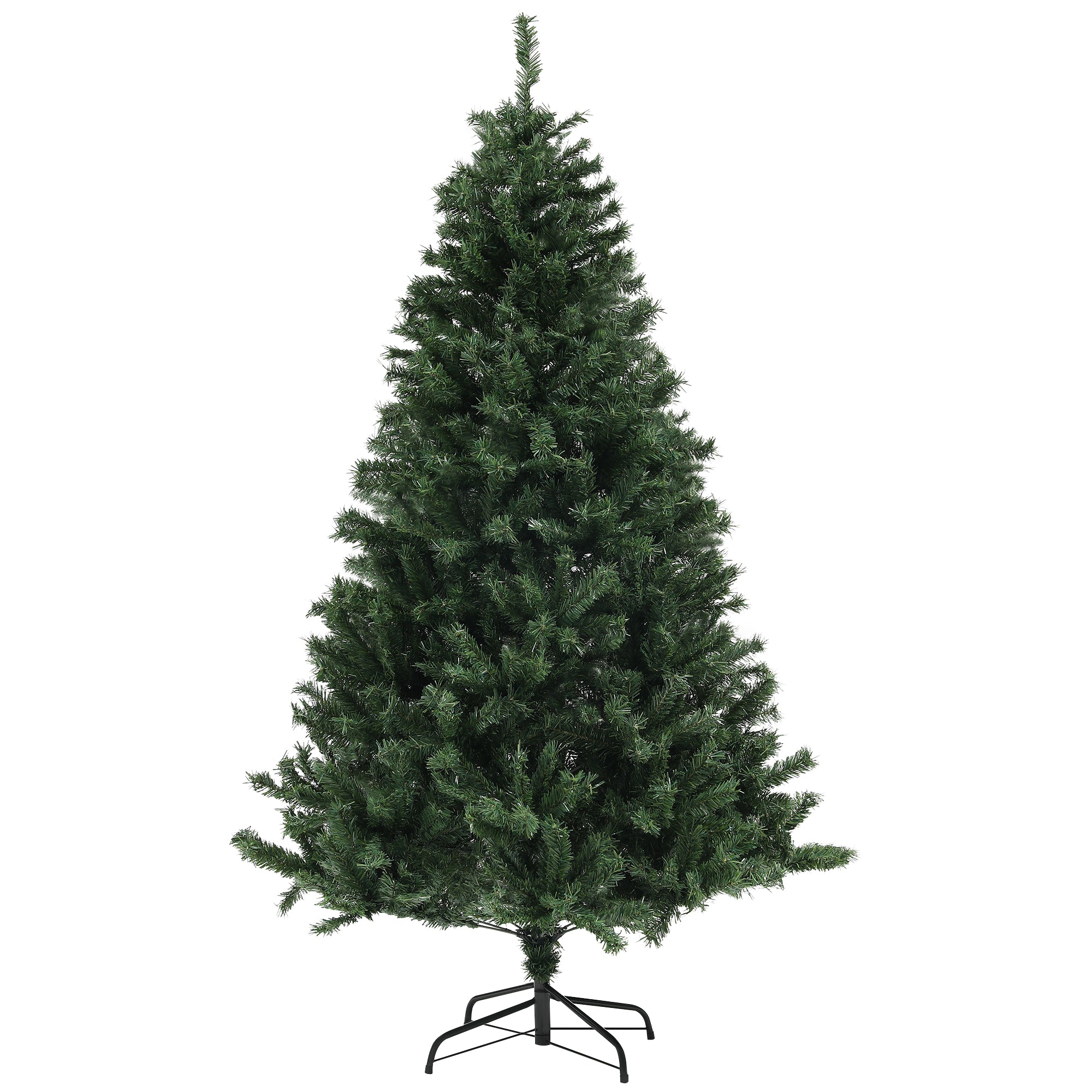 HOMCOM 6ft Artificial Christmas Tree, Xmas Tree with 1000 Branch Tips, Auto Open Holiday Party Décor with Steel Base for Home Office, Green