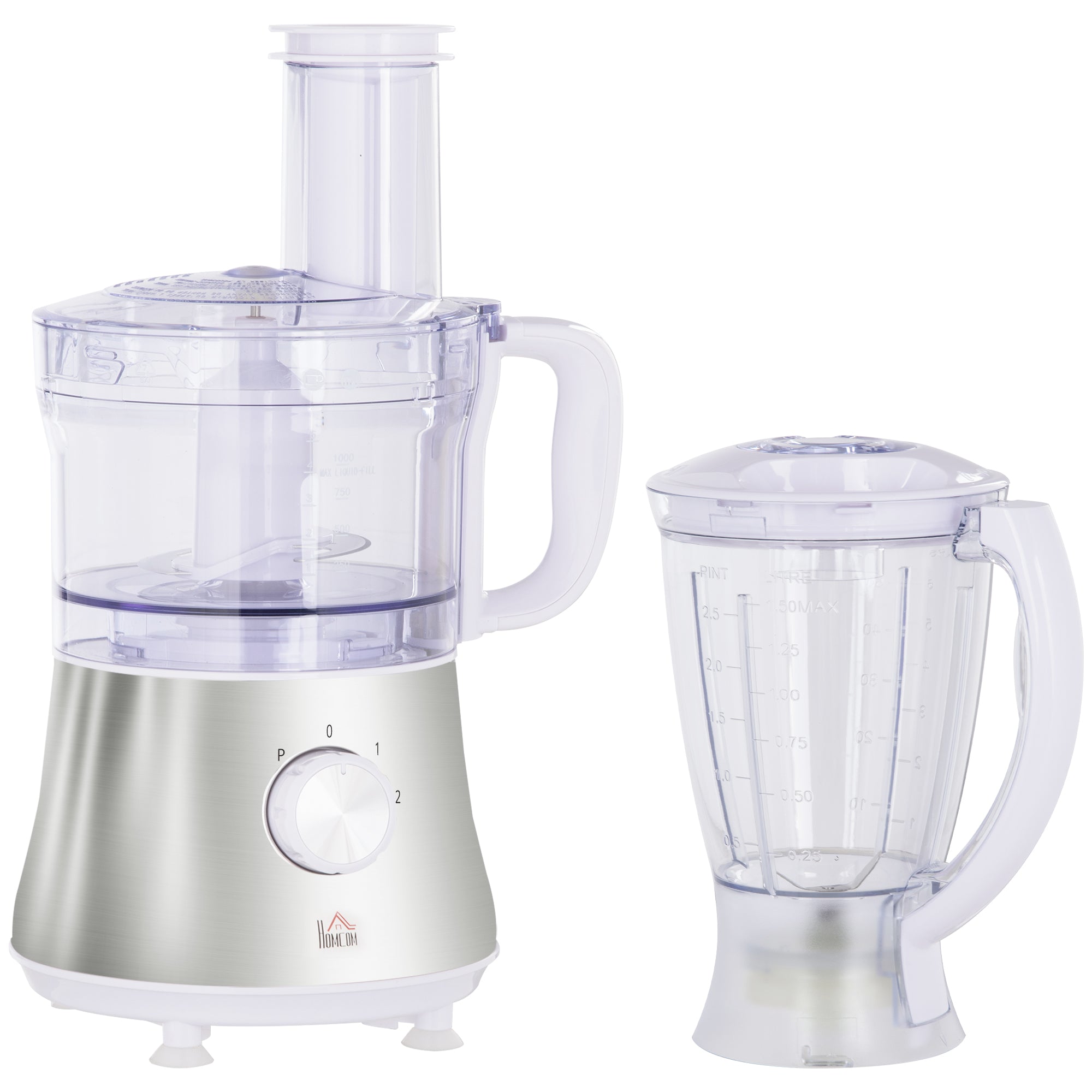 2 in 1 Blender and Food Processor Combo for Chopping Slicing Shredding 500W 5 Cup Bowl