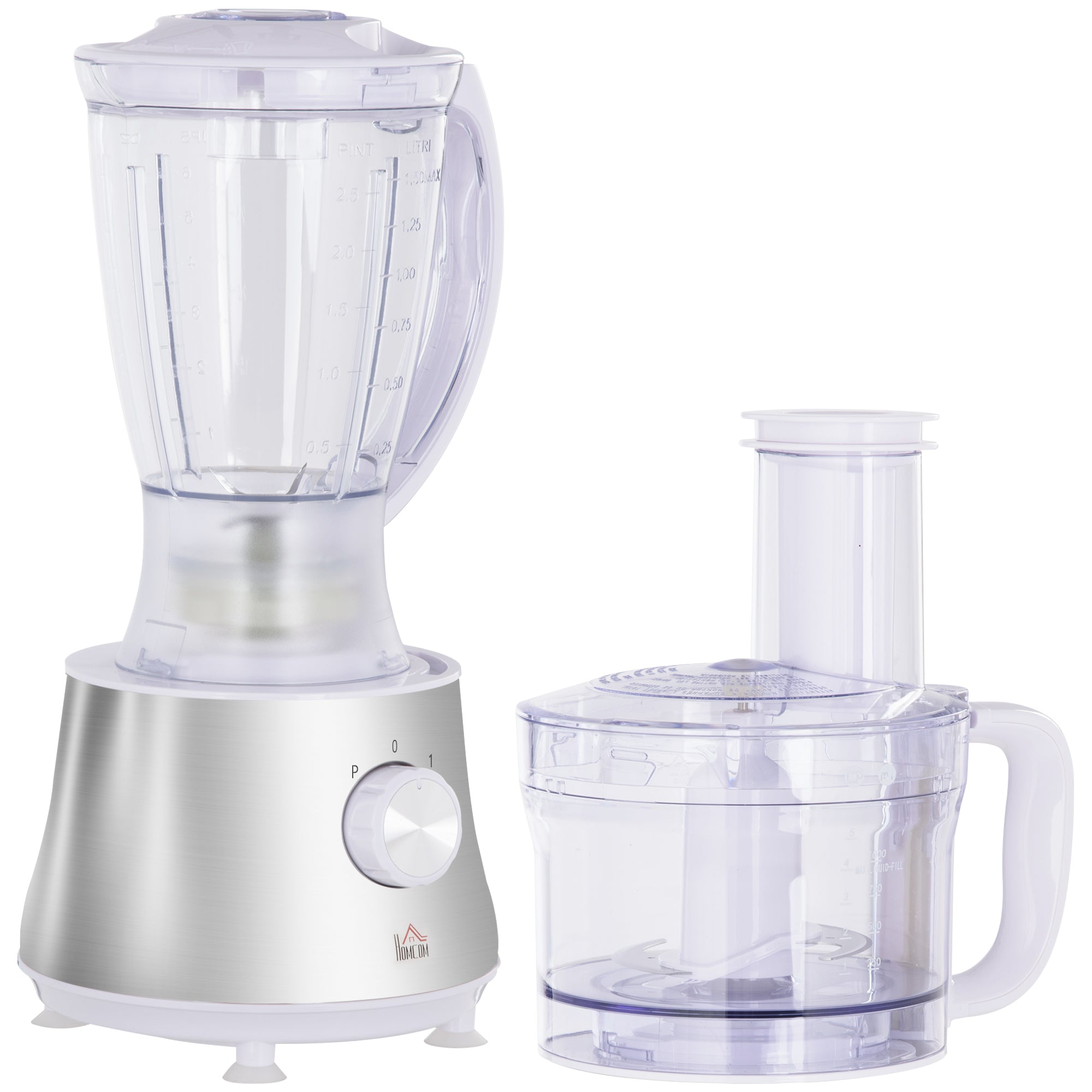 2 in 1 Blender and Food Processor Combo for Chopping Slicing Shredding 500W 5 Cup Bowl