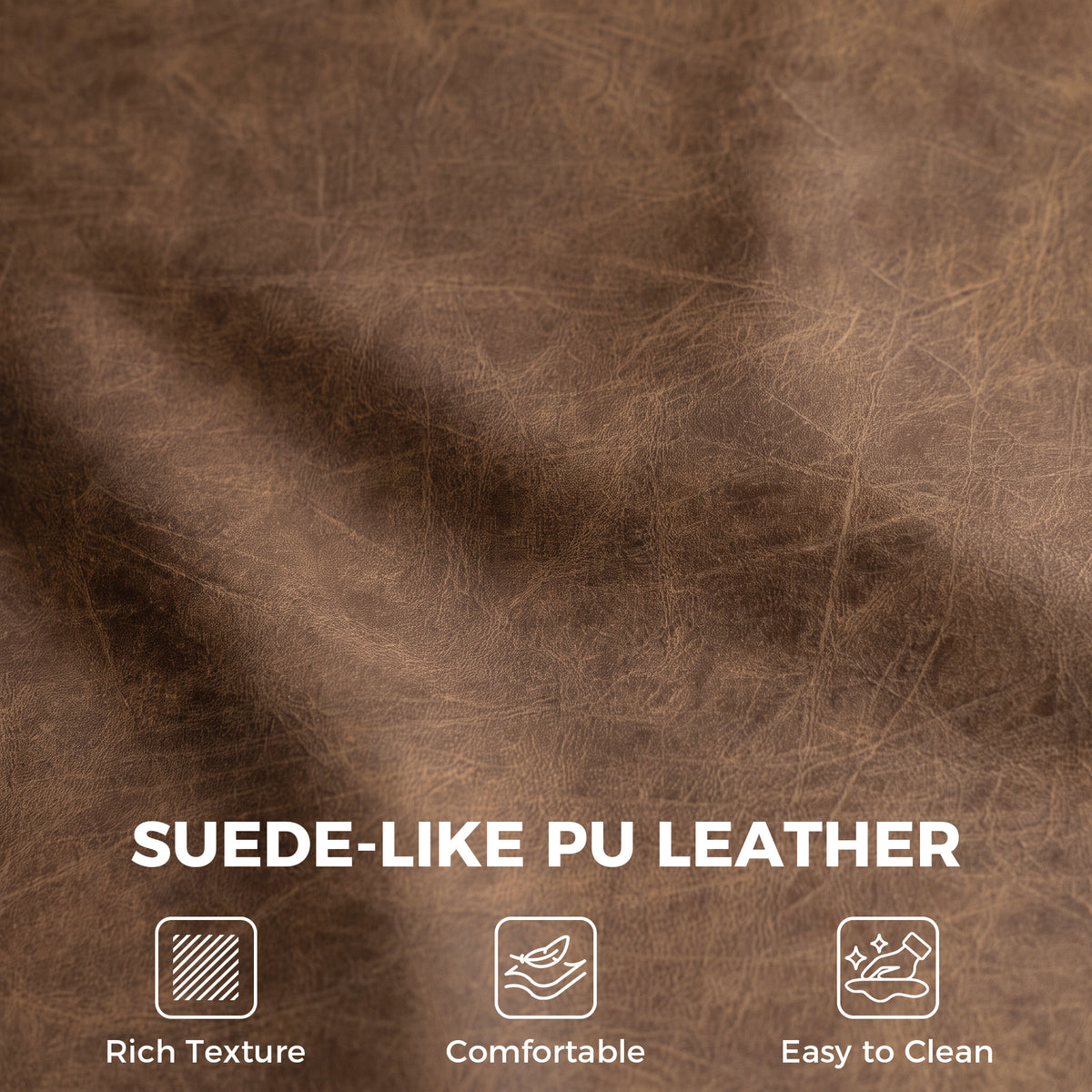 PU Leather Accent Chair, Mid Century Modern Armchair with Spring Seat Cushion, Tufted Back, Upholstered Club Chair with Wood Legs for Living Room Bedroom Study, Brown