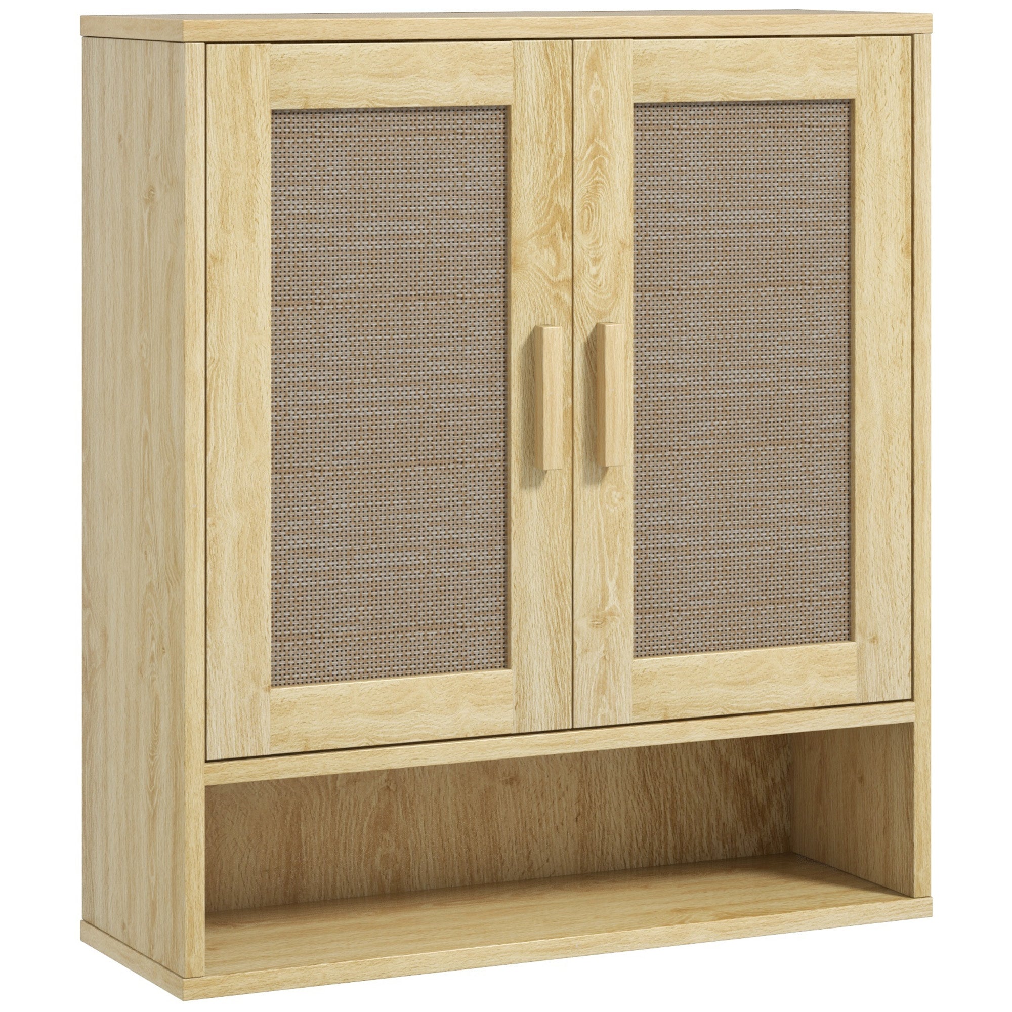 Over the Toilet Bathroom Cabinet with 2 Doors and Adjustable Shelf Distressed Oak