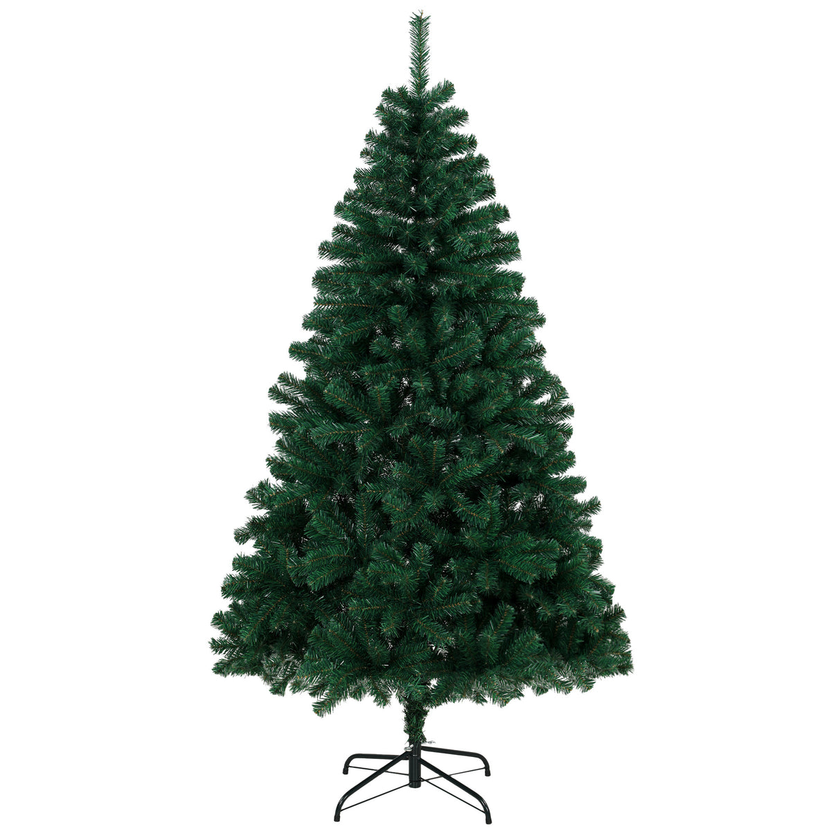 6ft/180cm Artificial Christmas Tree, Fir Hinged Xmas Tree with 700 Branch Tips, Foldable Steel Stand, Easy Assembly for Home Office Holiday Decoration, Green