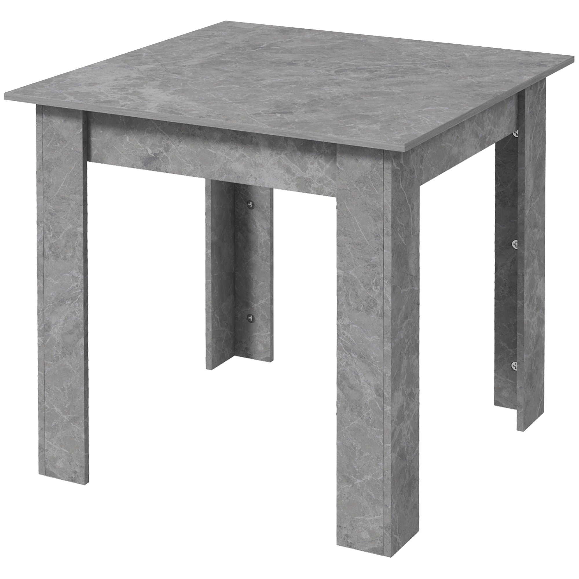 HOMCOM Square Dining Table for 2, Modern Kitchen Table with Faux Concrete Effect, Non-slip Foot Pads for Living Room, Dining Room, Cement Grey
