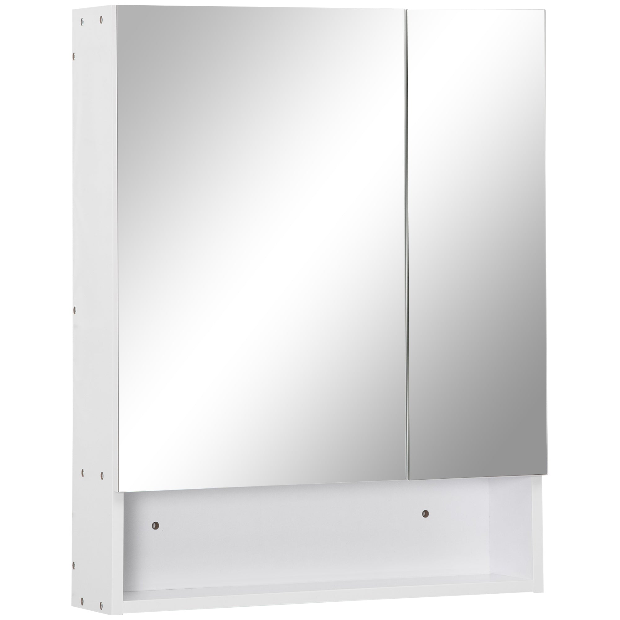 kleankin Medicine Cabinet with Mirror, Wall Mounted Bathroom Mirror Cabinet with Adjustable Shelf, 2 Doors Storage Cabinet, White