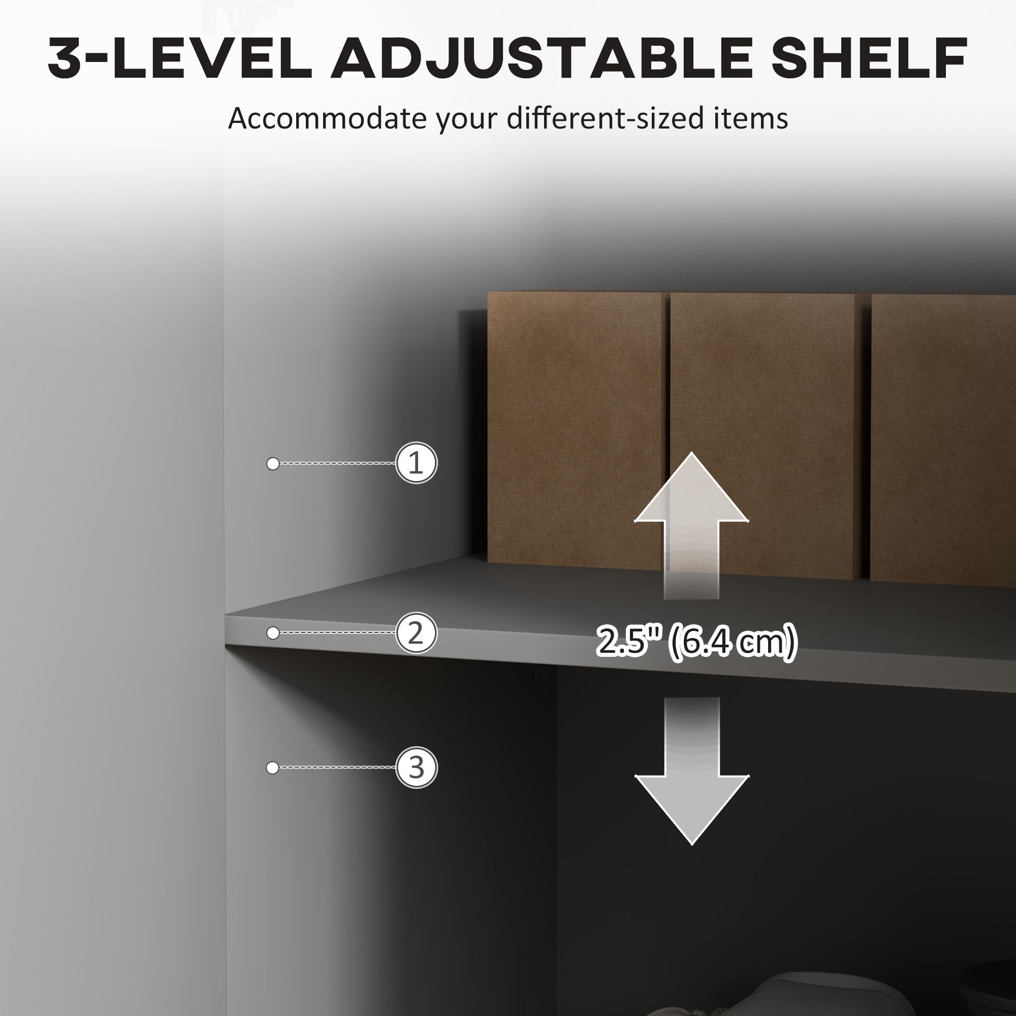 HOMCOM Sideboard Buffet Cabinet, Modern Kitchen Storage Cabinet with 4 Doors and Adjustable Shelves, Pantry Cabinet with Metal Legs for Hallway, Grey