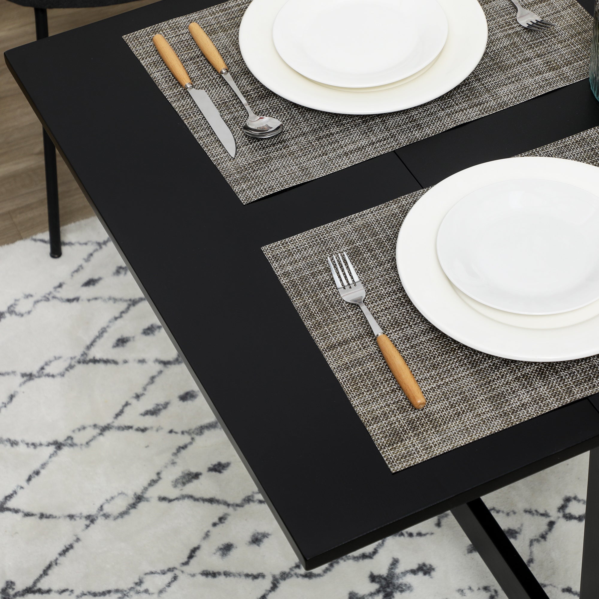 Folding Dining Table with Solid Wood Frame, Collapsible Drop Leaf Table for Small Spaces, Extendable Kitchen Table, Black