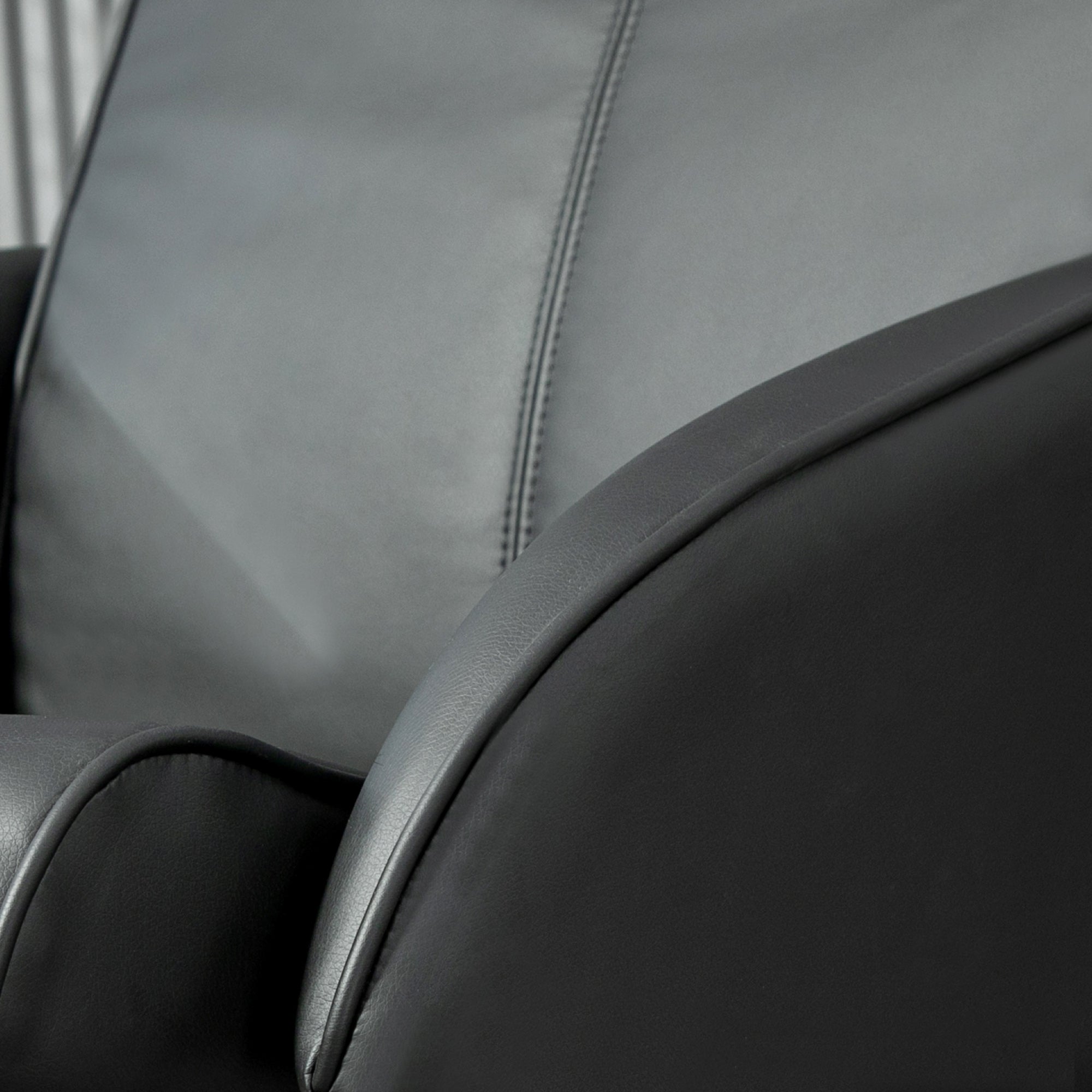 HOMCOM Recliner Chair and Footstool, Swivel PU Leather Upholstered Armchair with Footstool and Adjustable Backrest for Living Room, Bedroom, Black
