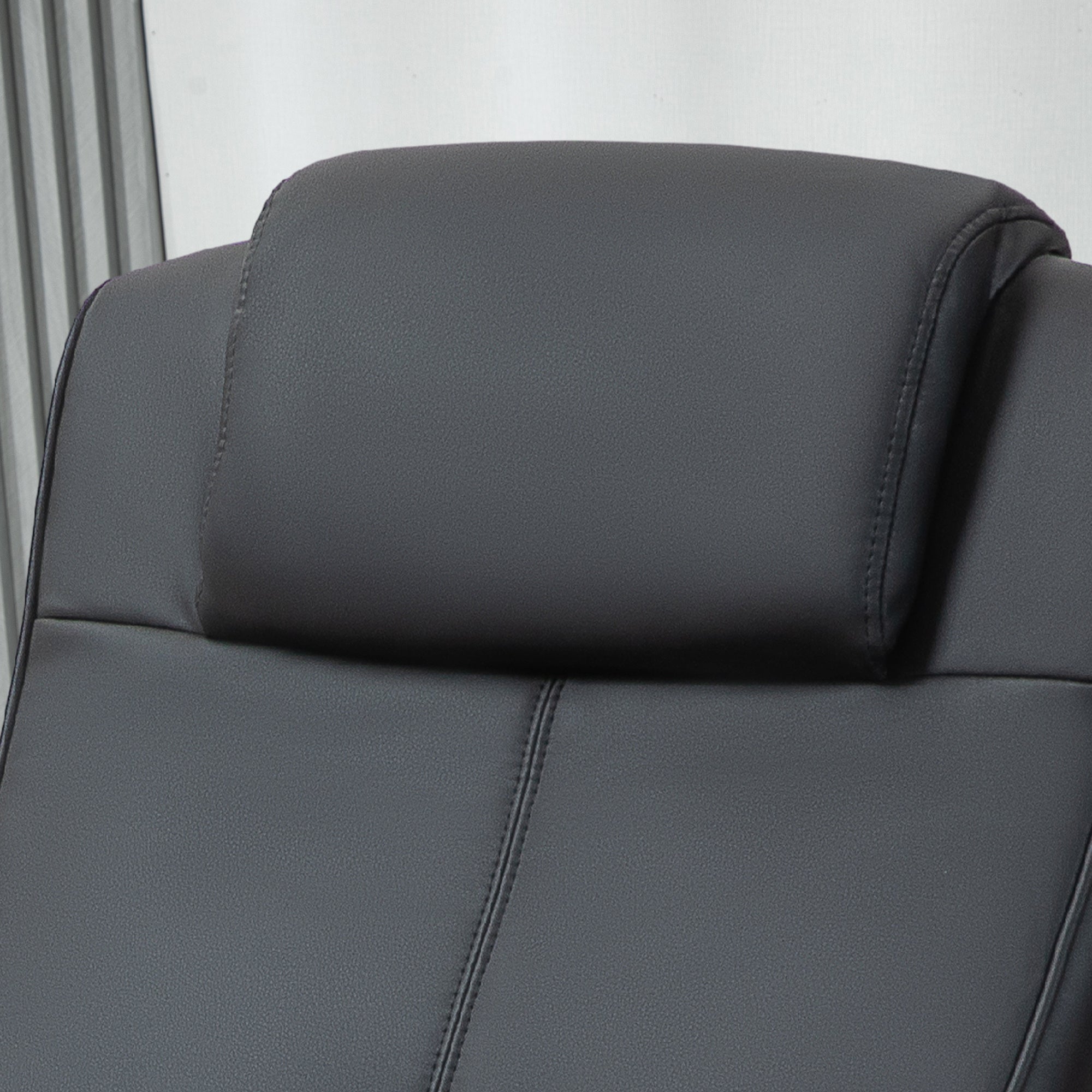 HOMCOM Recliner Chair and Footstool, Swivel PU Leather Upholstered Armchair with Footstool and Adjustable Backrest for Living Room, Bedroom, Black