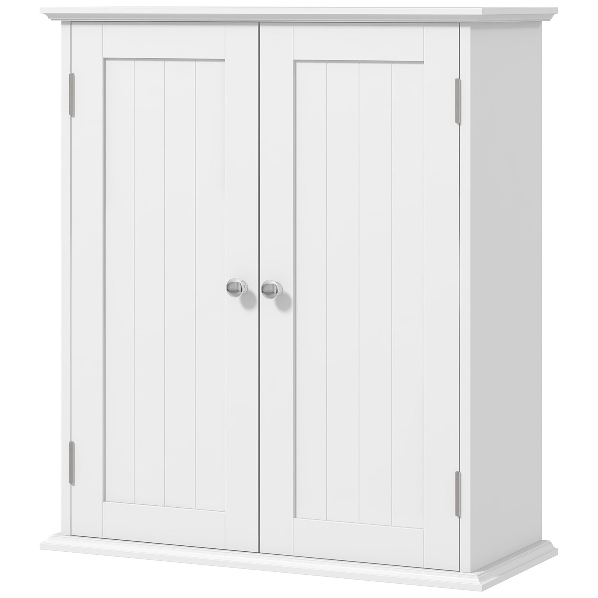 HOMCOM Medicine Cabinet, 3-Tier Bathroom Wall Cabinet with Adjustable Shelf and 2 Doors, Space Saver Bathroom Storage Cabinet Over Toilet, White