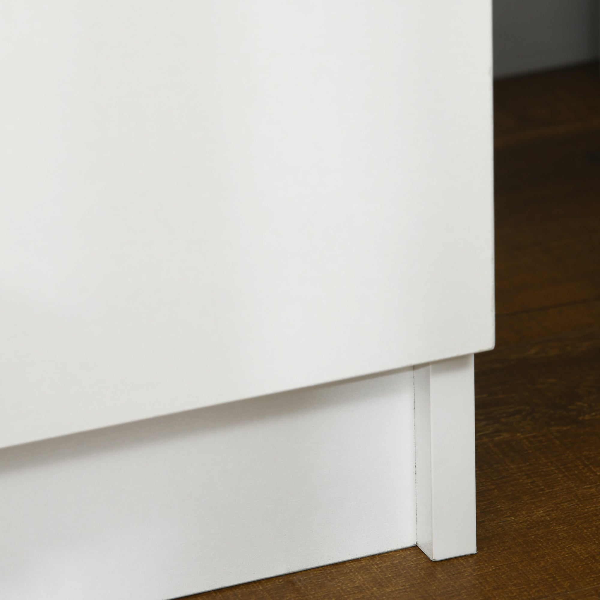 HOMCOM High Gloss Front Bedside Table, Nightstand with RGB LED Light, 2 Drawers Chest of Drawers, White, for Bedroom, Living Room