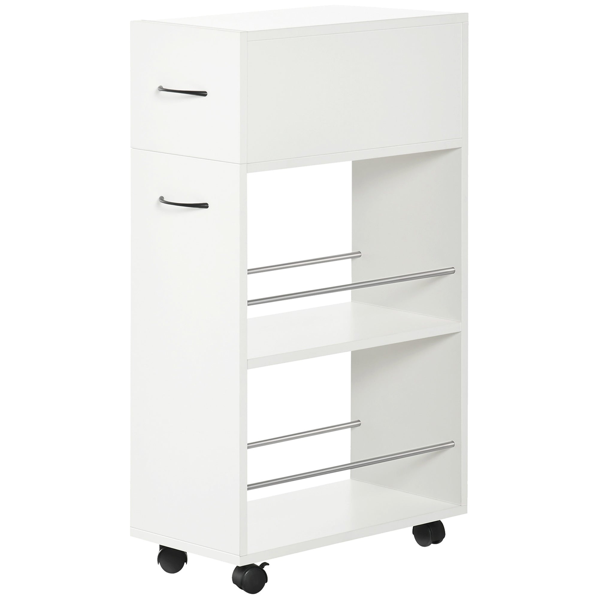 3 tier Slim Storage Cart Rolling Narrow Kitchen Cart on Wheels for Small Spaces Utility Cart for Bathroom