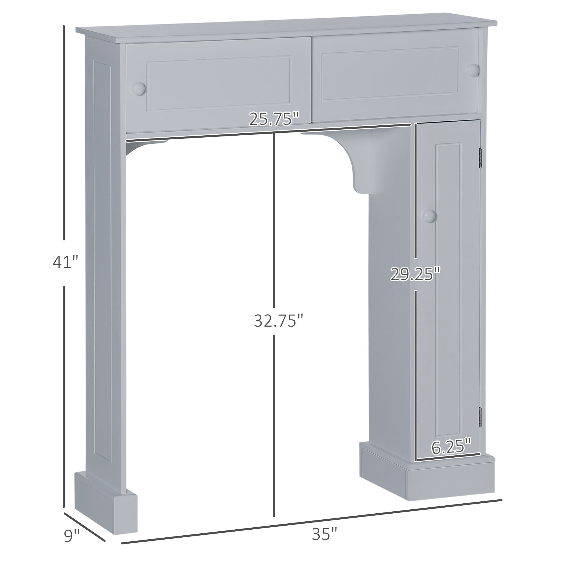 kleankin Over Toilet Bathroom Organizer, Freestanding Over the Toilet Storage Cabinet with Adjustable Shelves, Toilet Rack