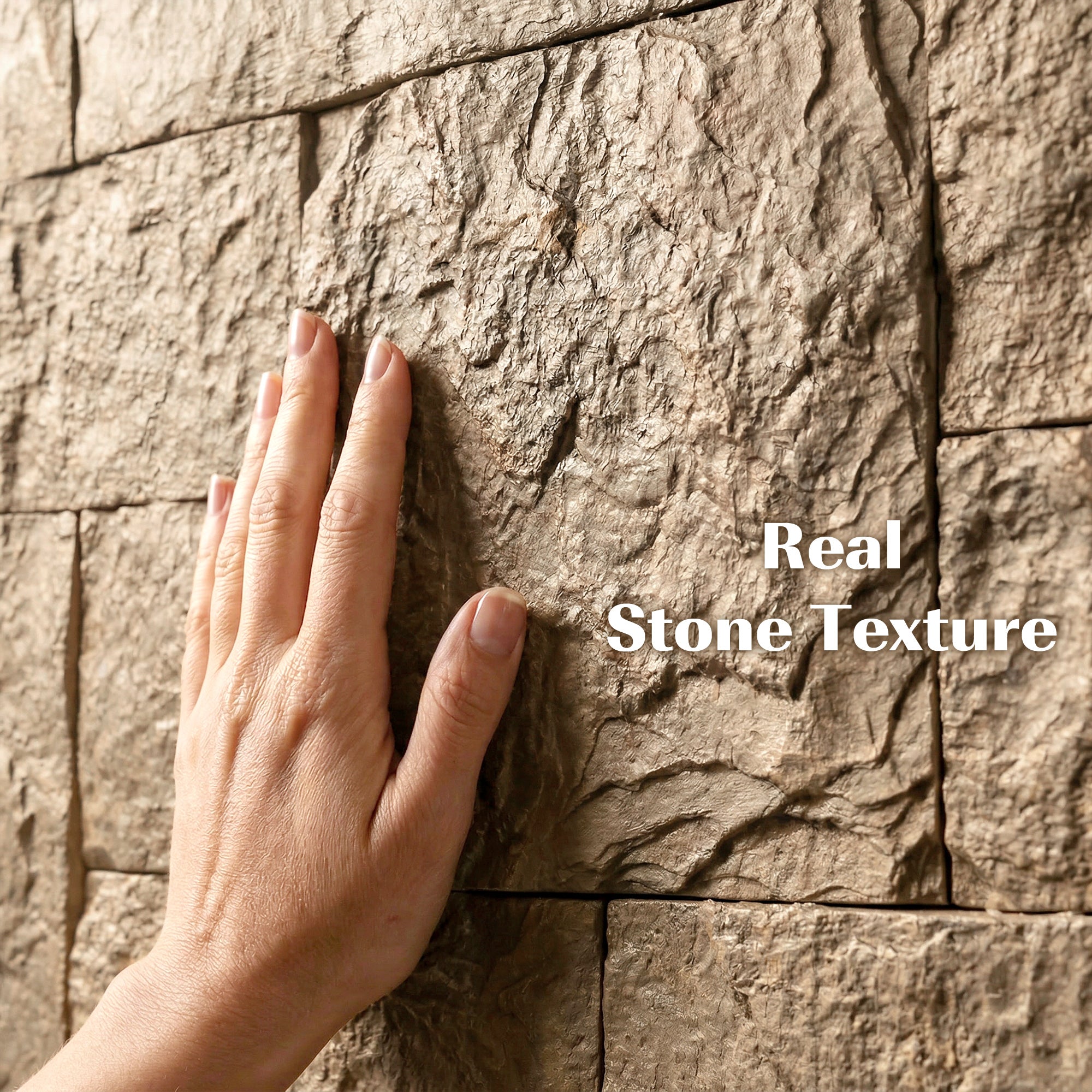 8-Pack 3D Faux Stone Wall Panels, Lightweight Polyurethane Panels for Interior and Exterior Accent Walls, Water-Resistant, 4' x 2', Cover 61.8 Sq.Ft., 1" Thick, Beige
