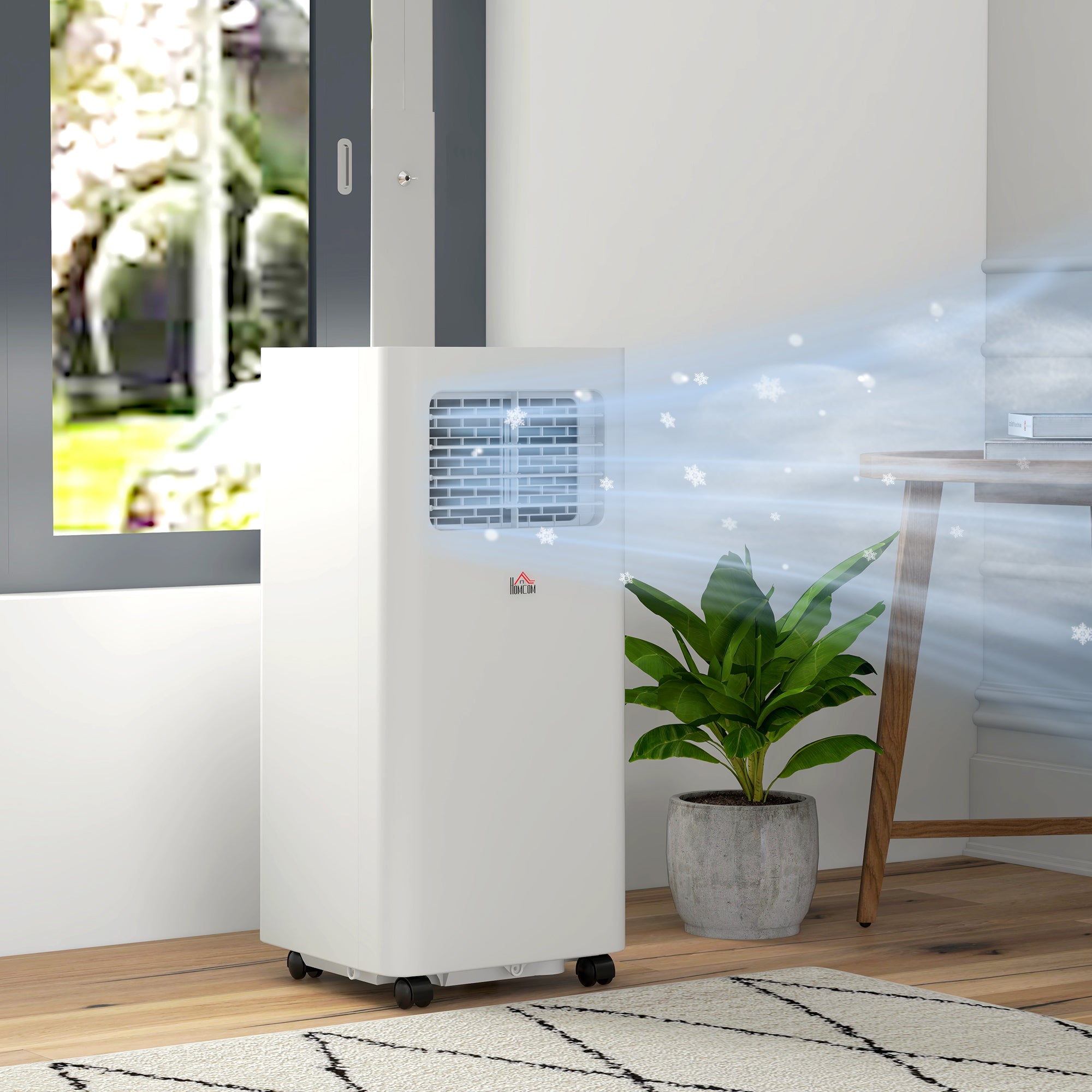 8000 BTU Mobile Air Conditioner, 345 Sq. Ft., AC Unit with Dehumidifier, Sleep, 24H Timer On/Off, Window Kit, White - HOMCOM
