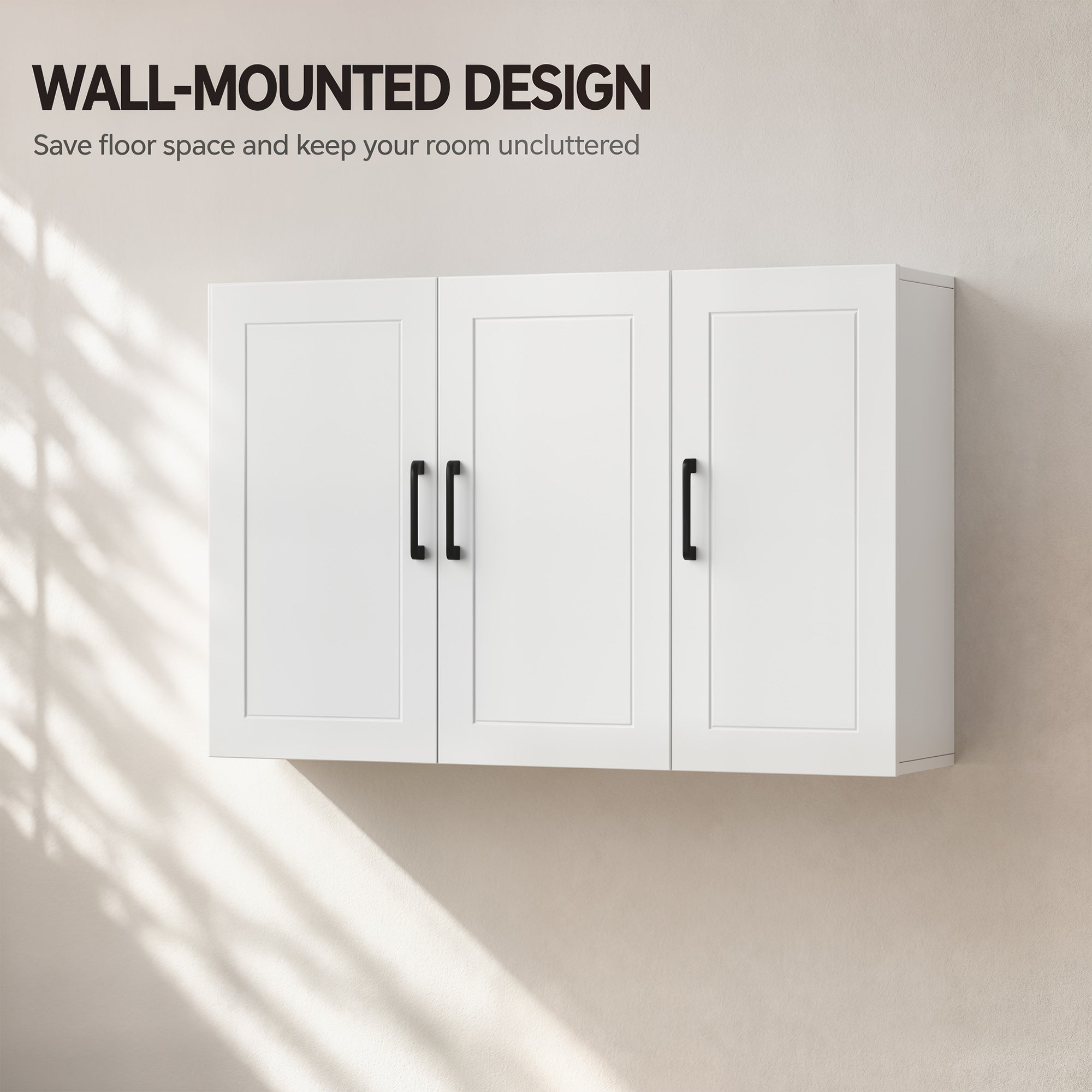 Bathroom Wall Cabinet, Wall Mounted Bathroom Cabinet, Over the Toilet Space Saver with Adjustable Shelves and Doors for Kitchen, White