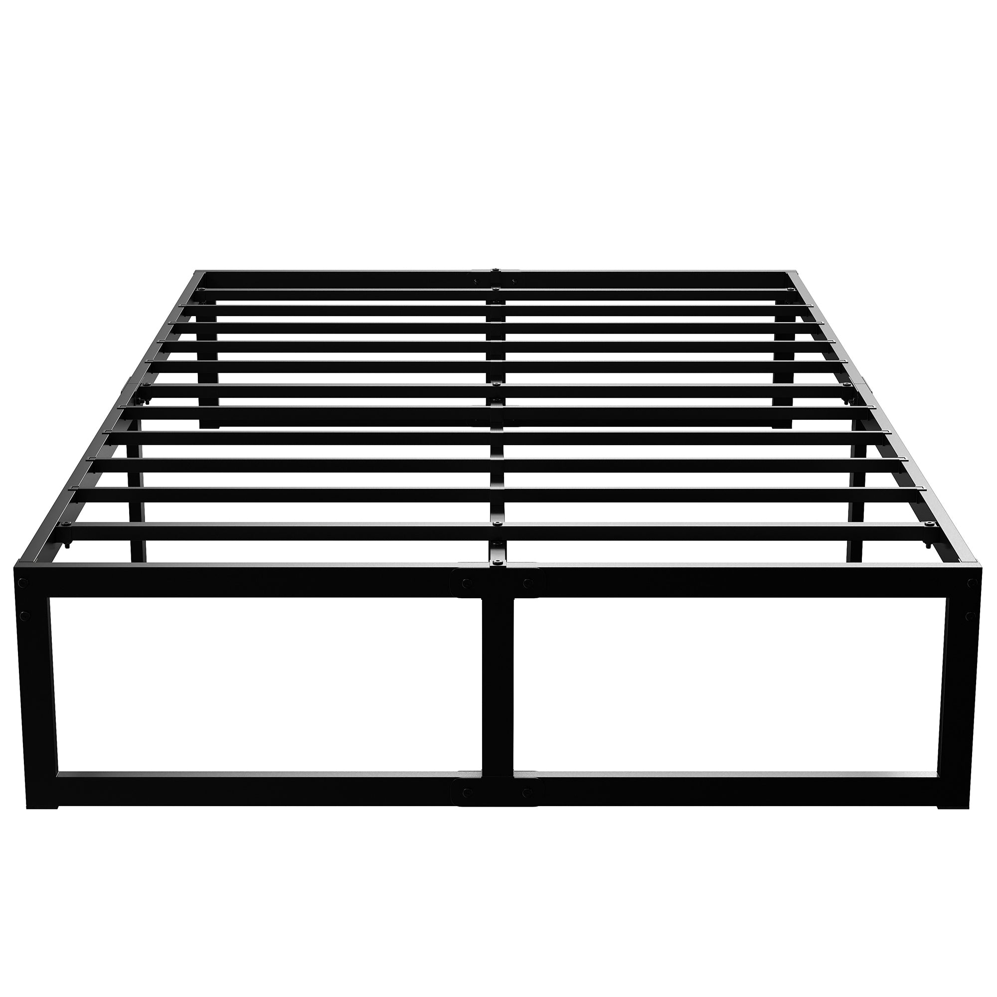 4ft Small Double Bed Frame with Underbed Storage, 32.5 cm Height, Metal Platform Bed Frame with Steel Slat Support, Noise-Free, Easy Assembly, Black