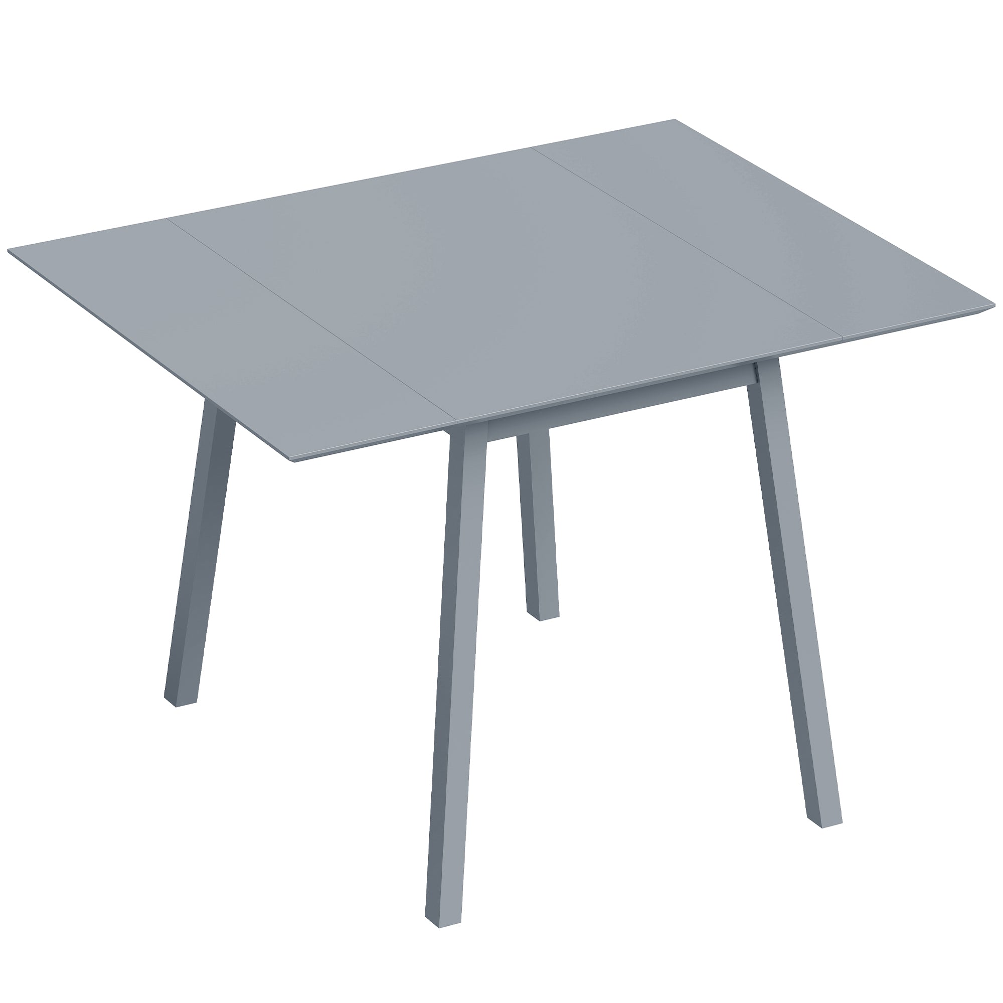 Solid Wood Folding Dining Table, Drop Leaf Table for 2-4 People,  Rectangle Kitchen Table for Small Space, Grey