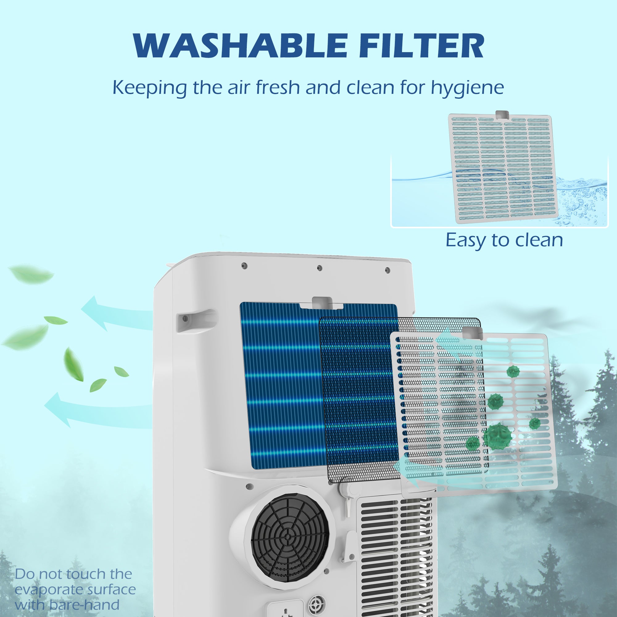 HOMCOM 14000 BTU Portable Air Conditioner, Smart Home WiFi Compatible, 4 in 1 Dehumidifier Cooler Fan, with Sleep Mode, Remote, 24H Timer, Window Venting Kit, A Energy Efficiency, 35m², White
