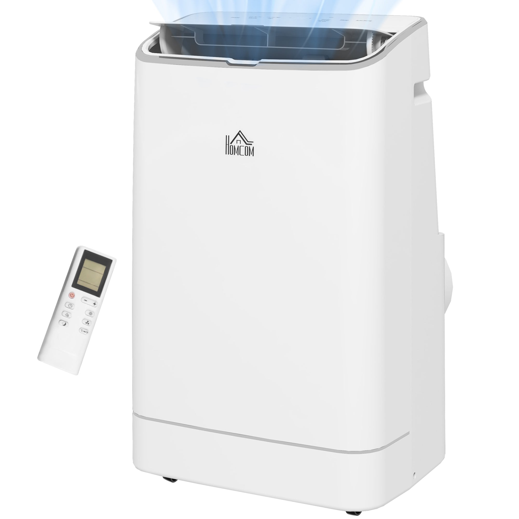 HOMCOM 14000 BTU Portable Air Conditioner, Smart Home WiFi Compatible, 4 in 1 Dehumidifier Cooler Fan, with Sleep Mode, Remote, 24H Timer, Window Venting Kit, A Energy Efficiency, 35m², White