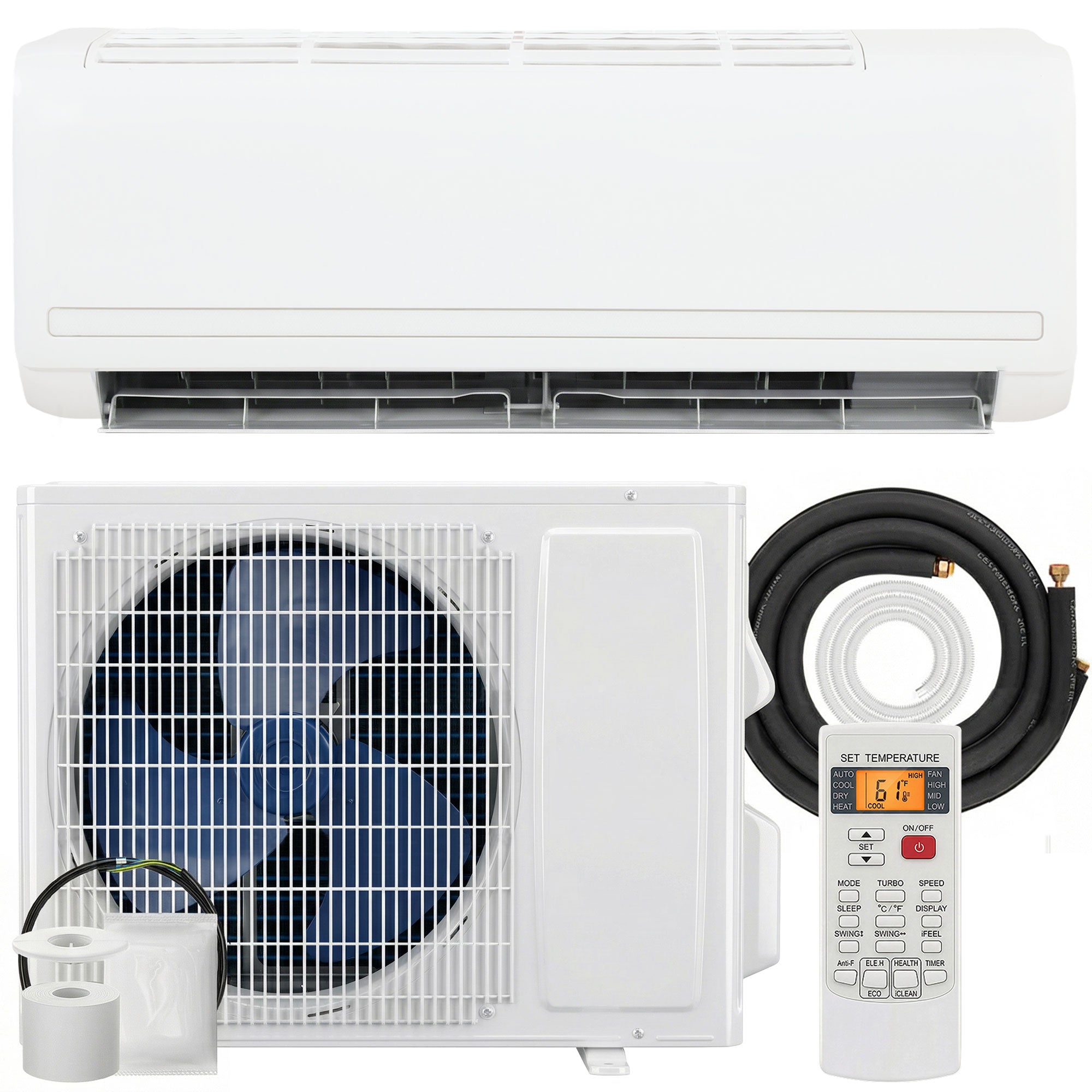 12000 BTU Mini Split Air Conditioner and Heat Pump, 22 SEER2 115V Energy Efficient Ductless Inverter AC Unit Cools up to 750 Sq.Ft, Complete Installation Kit