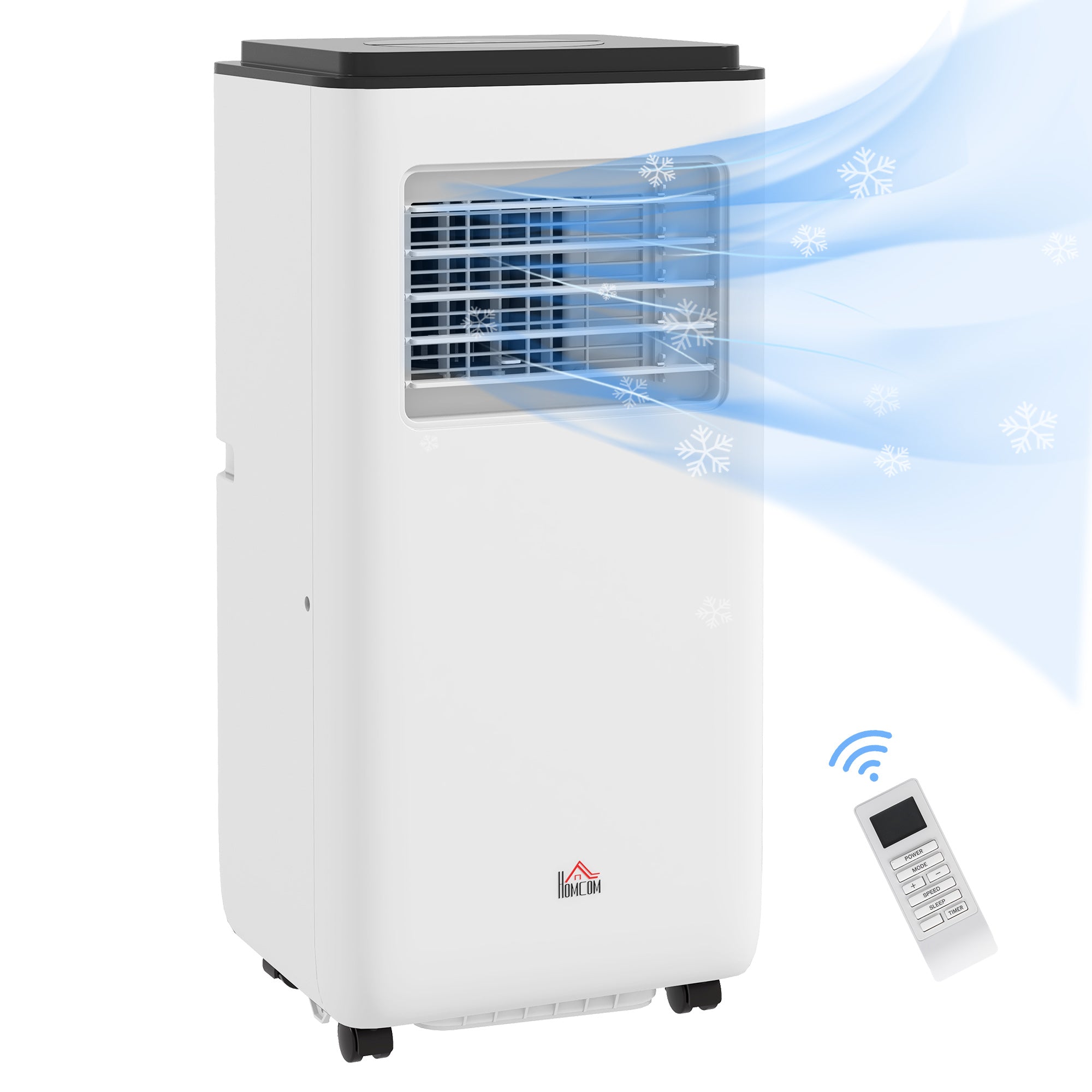 8000 BTU Portable Air Conditioner for Rooms Up to 345 Sq. Ft., 3-in-1 AC Unit with Cooling Fan, Dehumidifier, Auto, Sleep & Remote, 24H Timer On/Off, Window Installation Kit, White