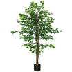 5ft Artificial Tree, Indoor Outdoor Fake Ficus with Pot for Home Office Living Room Decor