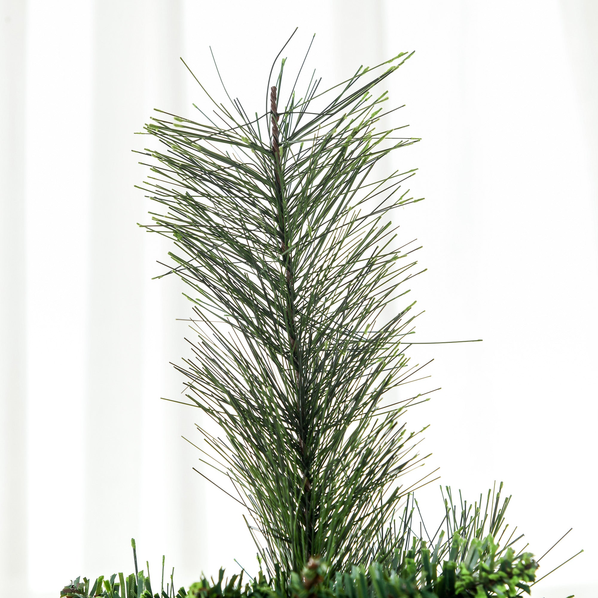 7.5' Artificial Pencil Christmas Trees, with Auto Open, Steel Base, Pine Needles, for Home Xmas Decoration