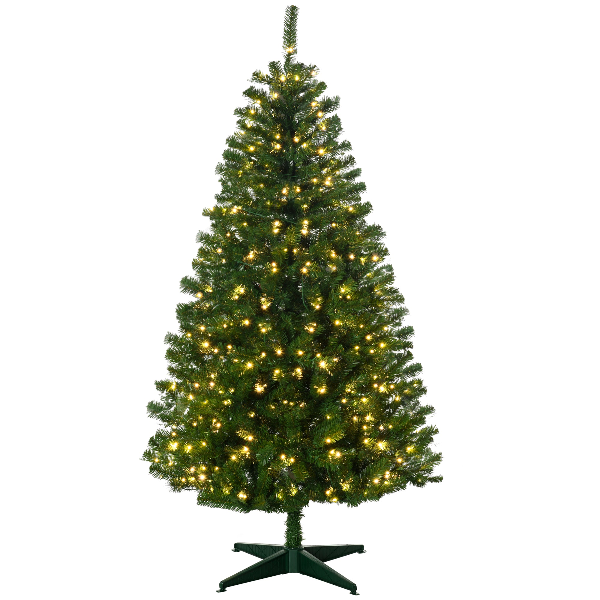 6' Artificial Prelit Christmas Trees with Warm White or Colorful LED Lights, Auto Open