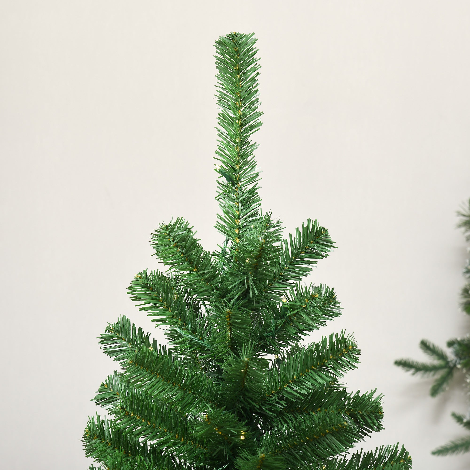 6ft Tall Prelit Artificial Christmas Tree Holiday Décor with 584 Branches, 212 Warm White or Colorful LED Lights, Auto Open
