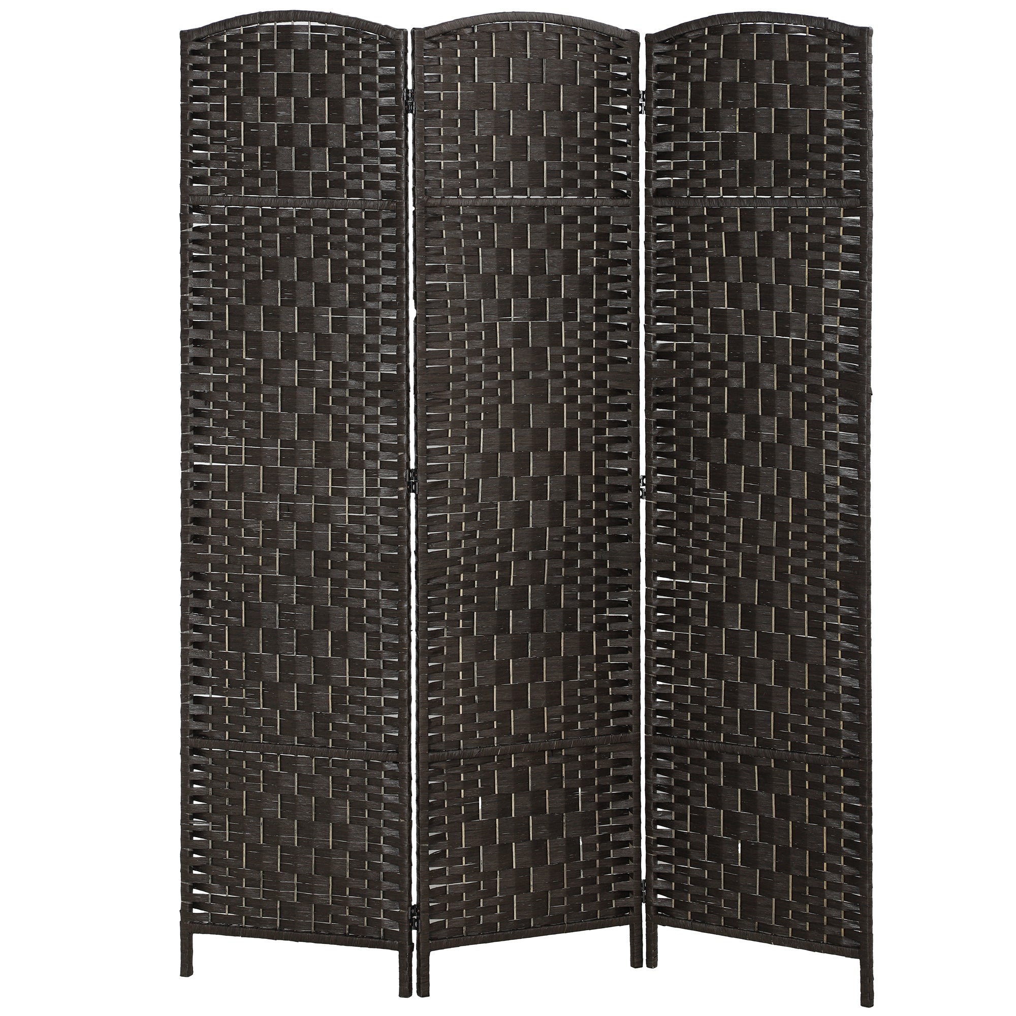 Room Divider, 3 Panel Folding Privacy Screen, 70.9" Tall Portable Wicker Weave Partition Wall Divider for Bedroom, Home Office, Coffee