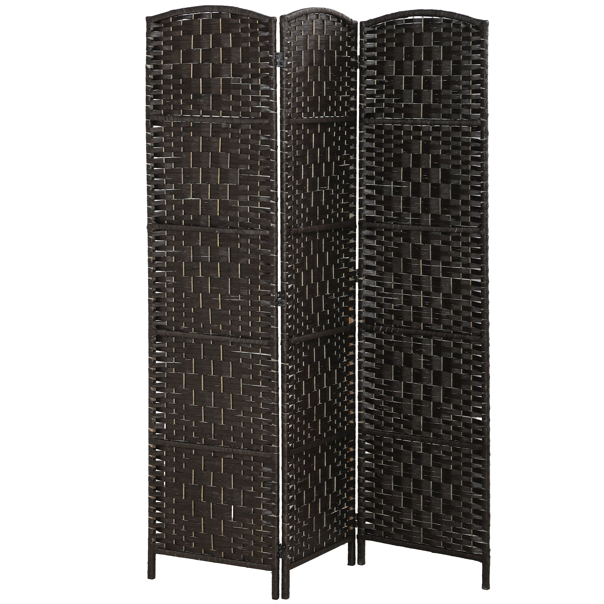 Room Divider, 3 Panel Folding Privacy Screen, 70.9" Tall Portable Wicker Weave Partition Wall Divider for Bedroom, Home Office, Coffee