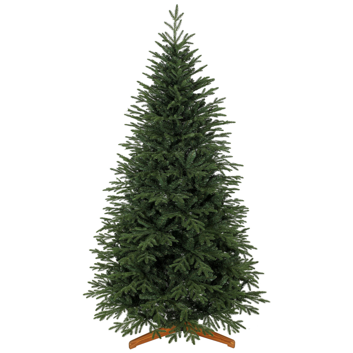 7ft Artificial Christmas Tree, Full Hinged Xmas Tree with 2719 PE & PVC Tips, Solid Pine Wood Stand for Home Office Holiday Decoration, Green