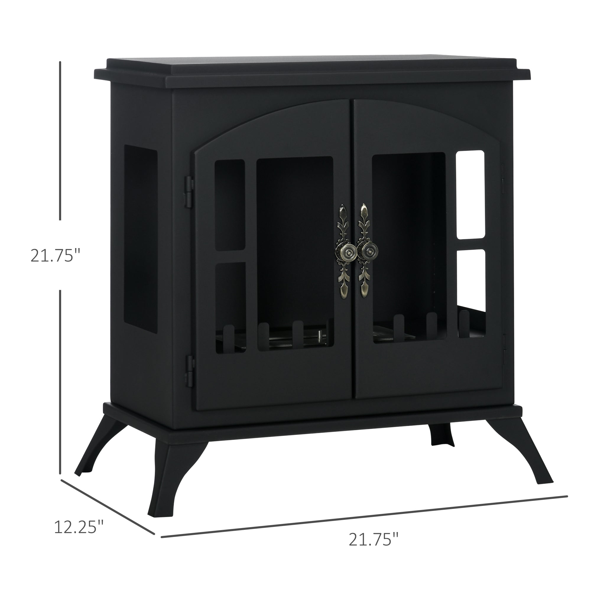 Freestanding Ethanol Fireplace Bioethanol Stove 0.25 Gal Max 269 Sq. Ft. Burns up to 3 Hours Black