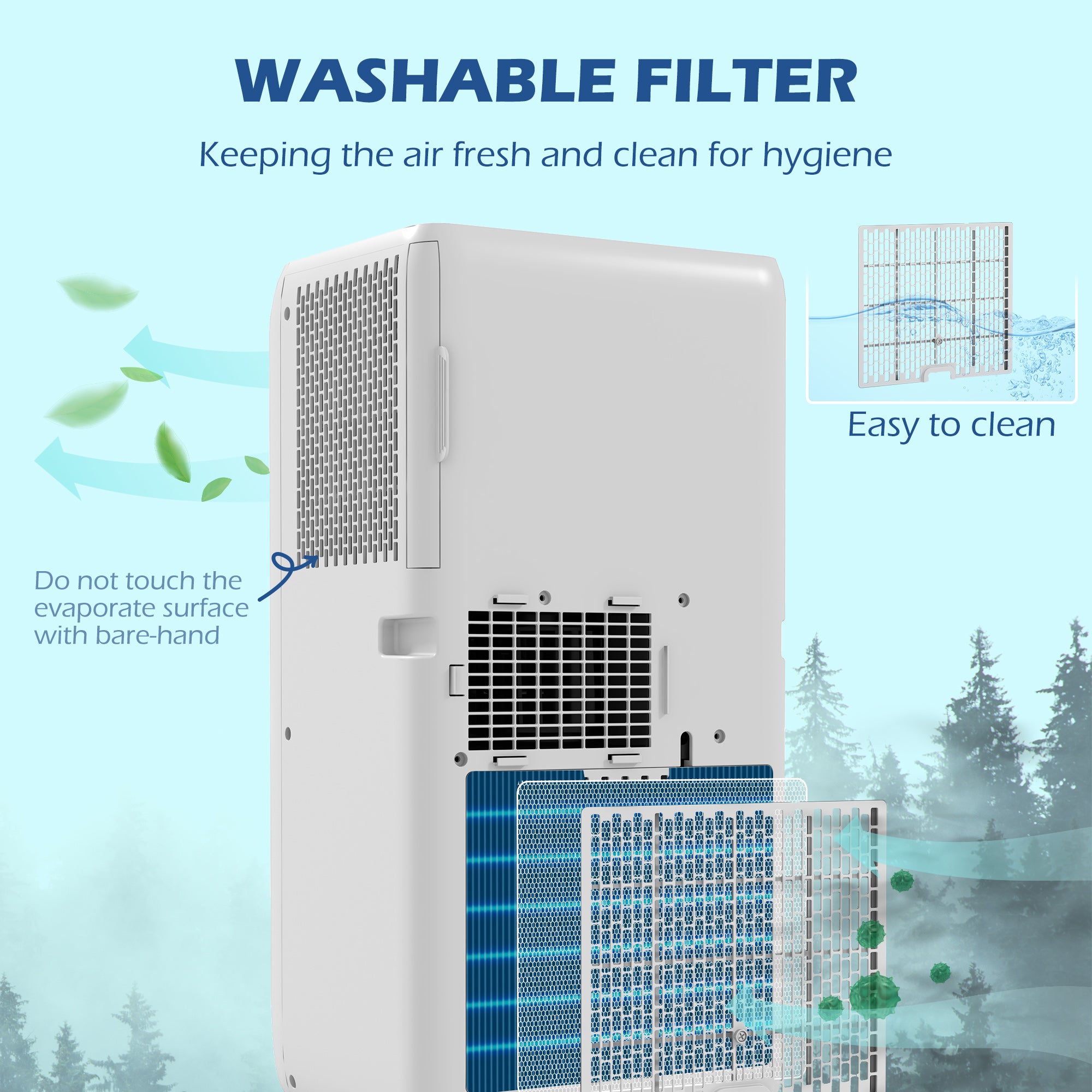 HOMCOM 7000 BTU Air Conditioning Unit, 3-in-1 Portable Air Conditioner, Dehumidifier, Cooling Fan with 2 Speeds, Remote Control, Digital Display, 24H Timer, Window Venting Kit, 15m²