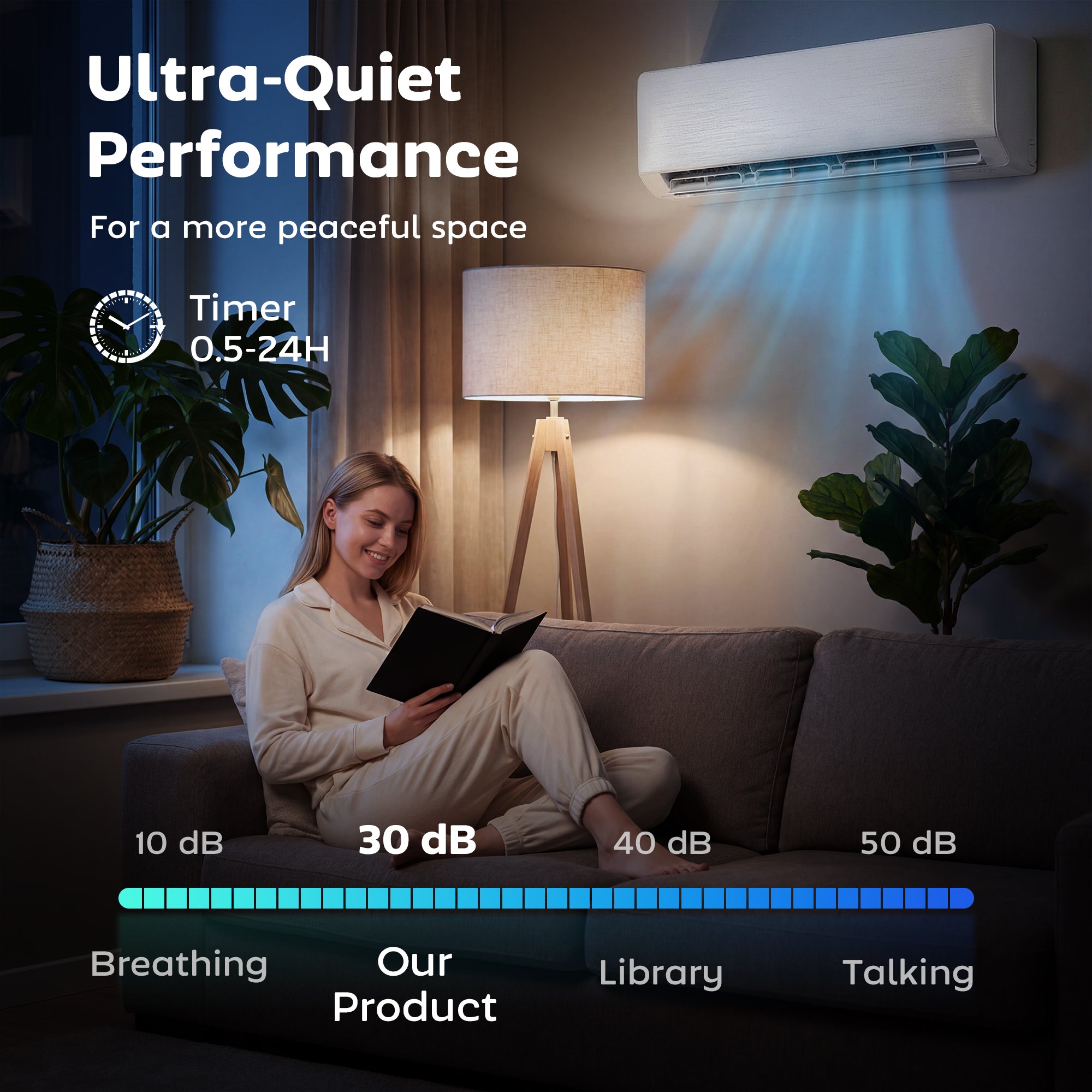24000 BTU Mini Split Air Conditioner and Heat Pump, 22 SEER2 230V WIFI Enabled Energy Efficient Ductless Inverter AC Unit Cools up to 1500 Sq.Ft, Works with Alexa, Installation Kit