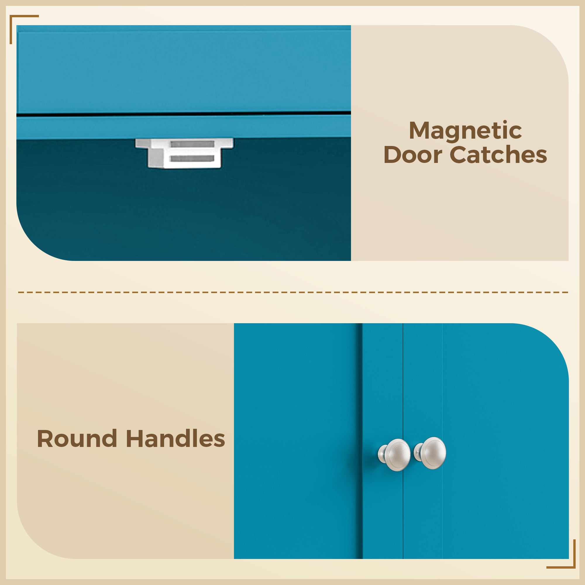 65" Kitchen Pantry Cabinet, Modern Storage Cabinet with Doors and Shelves, Freestanding Cupboard for Dining Room, Blue