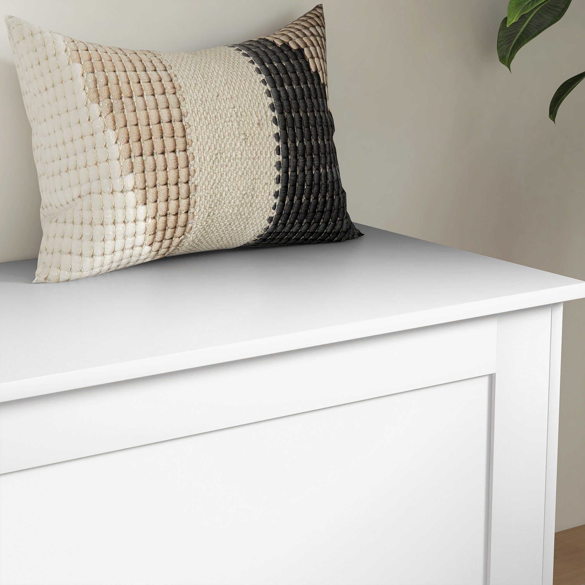 HOMCOM Storage Chest, Storage Trunk with Safety Hinge, Wooden Box for Living Room, Entryway, 31.5" x 15.7" x 17.7", White Wood Grain
