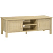 Boho TV Stand for 60 Inch Television Entertainment Center with Rattan Door and Storage Cabinets Natural Wood